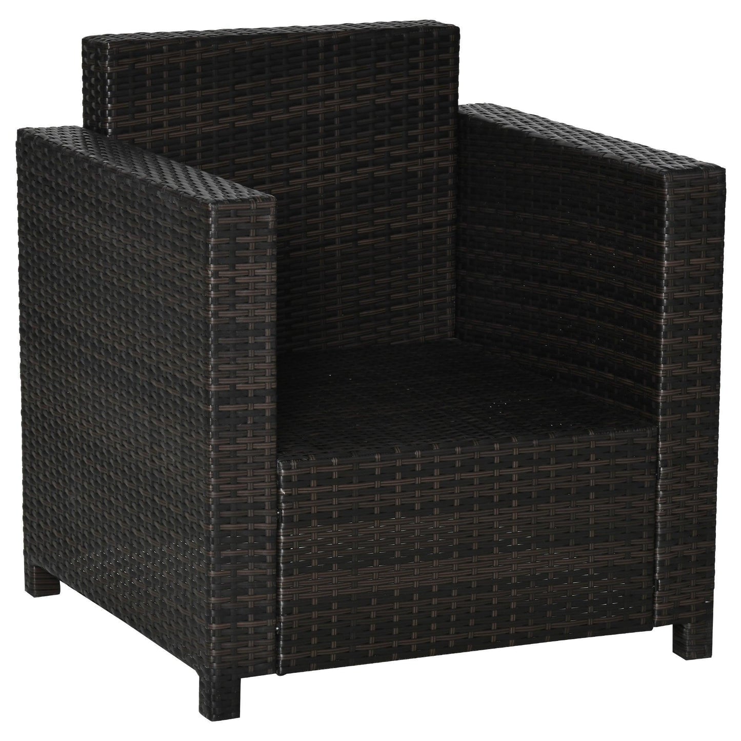 Outsunny Black Rattan Single Sofa Armchair - ALL4U RETAILER LTD