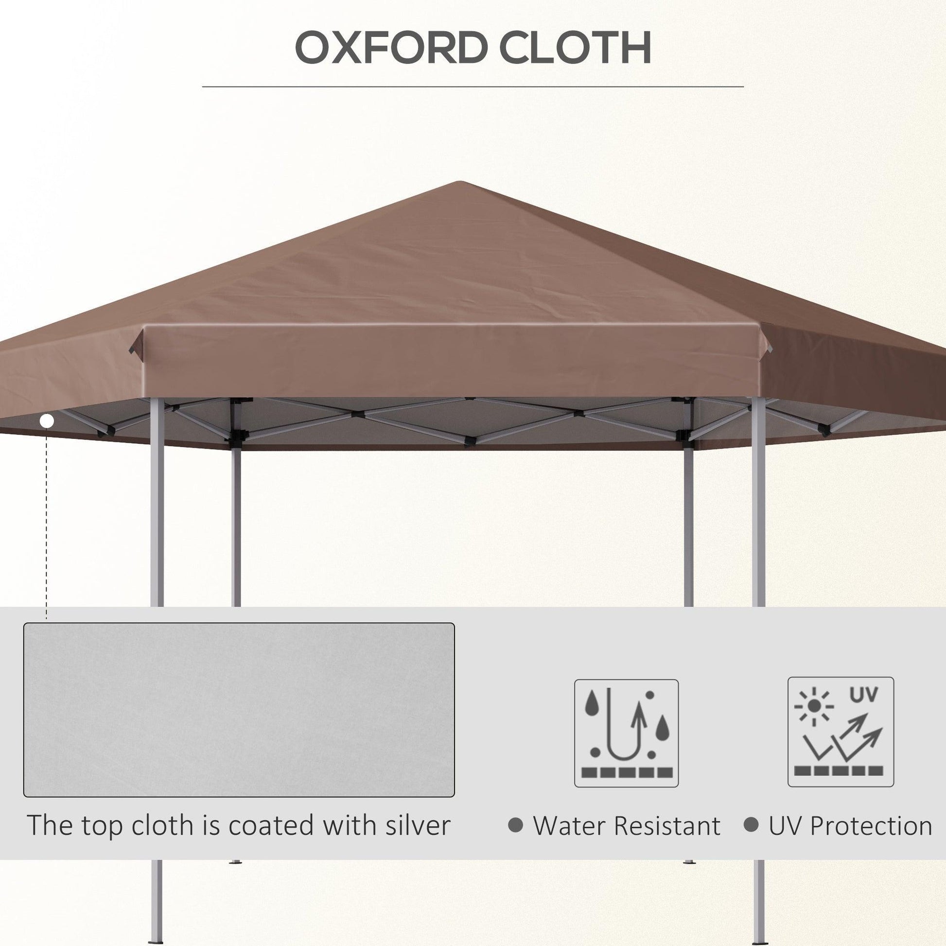 Outsunny Brown Hexagonal Garden Gazebo: 4m x 4m - ALL4U RETAILER LTD