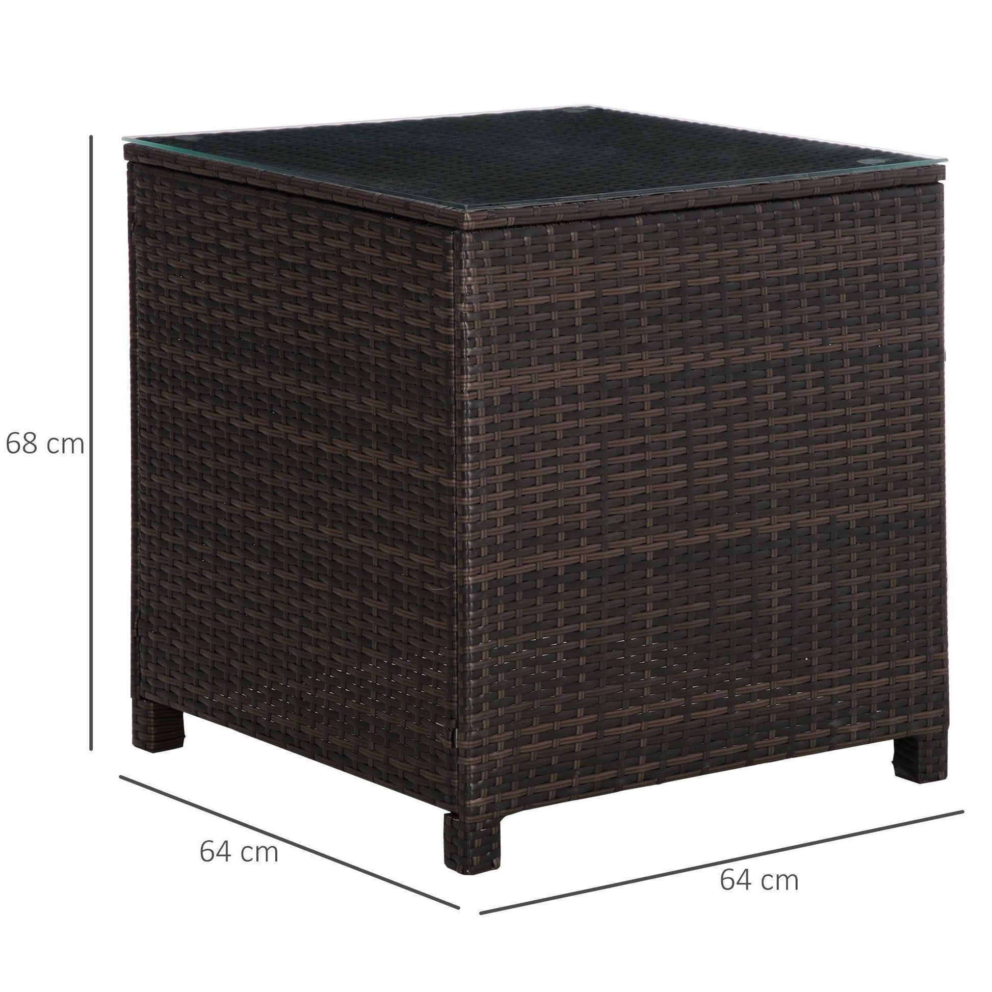 Outsunny Brown Rattan Side Table - ALL4U RETAILER LTD