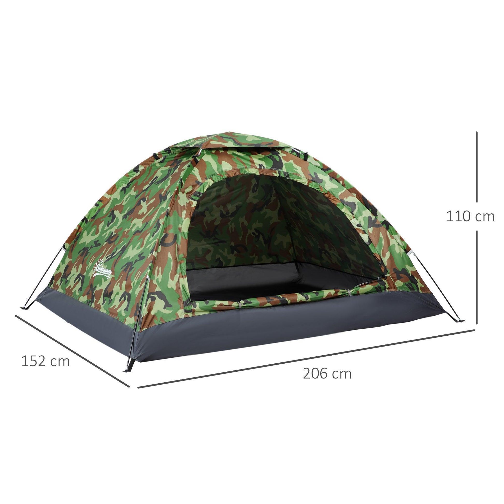 Outsunny Camo Camping Tent - Compact & Convenient - ALL4U RETAILER LTD