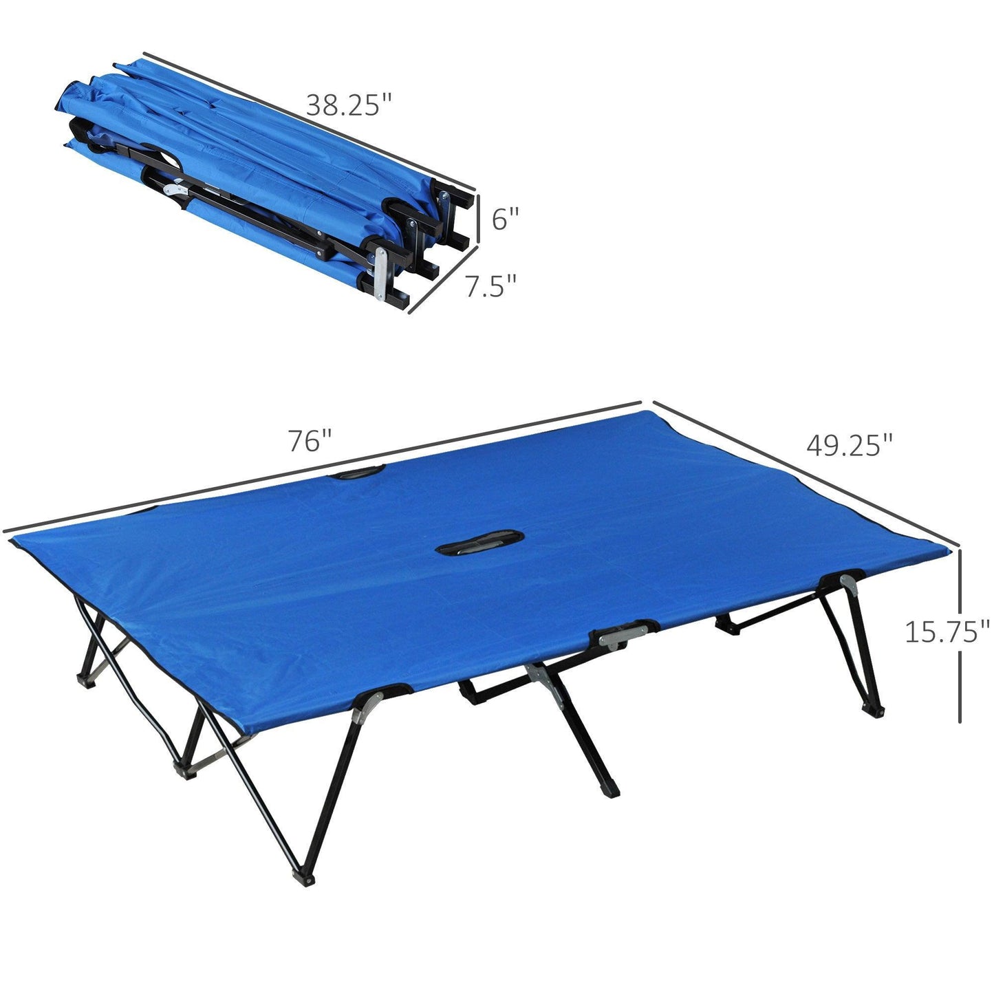 Outsunny Camping Cot: Foldable Sunbed, Super Light (Blue) - ALL4U RETAILER LTD