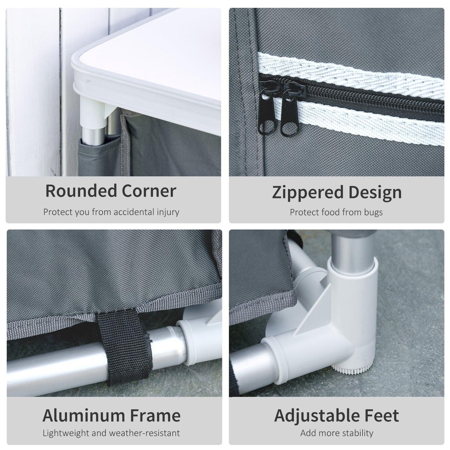 Outsunny Camping Cupboard: Compact Storage for BBQ & Picnics - ALL4U RETAILER LTD