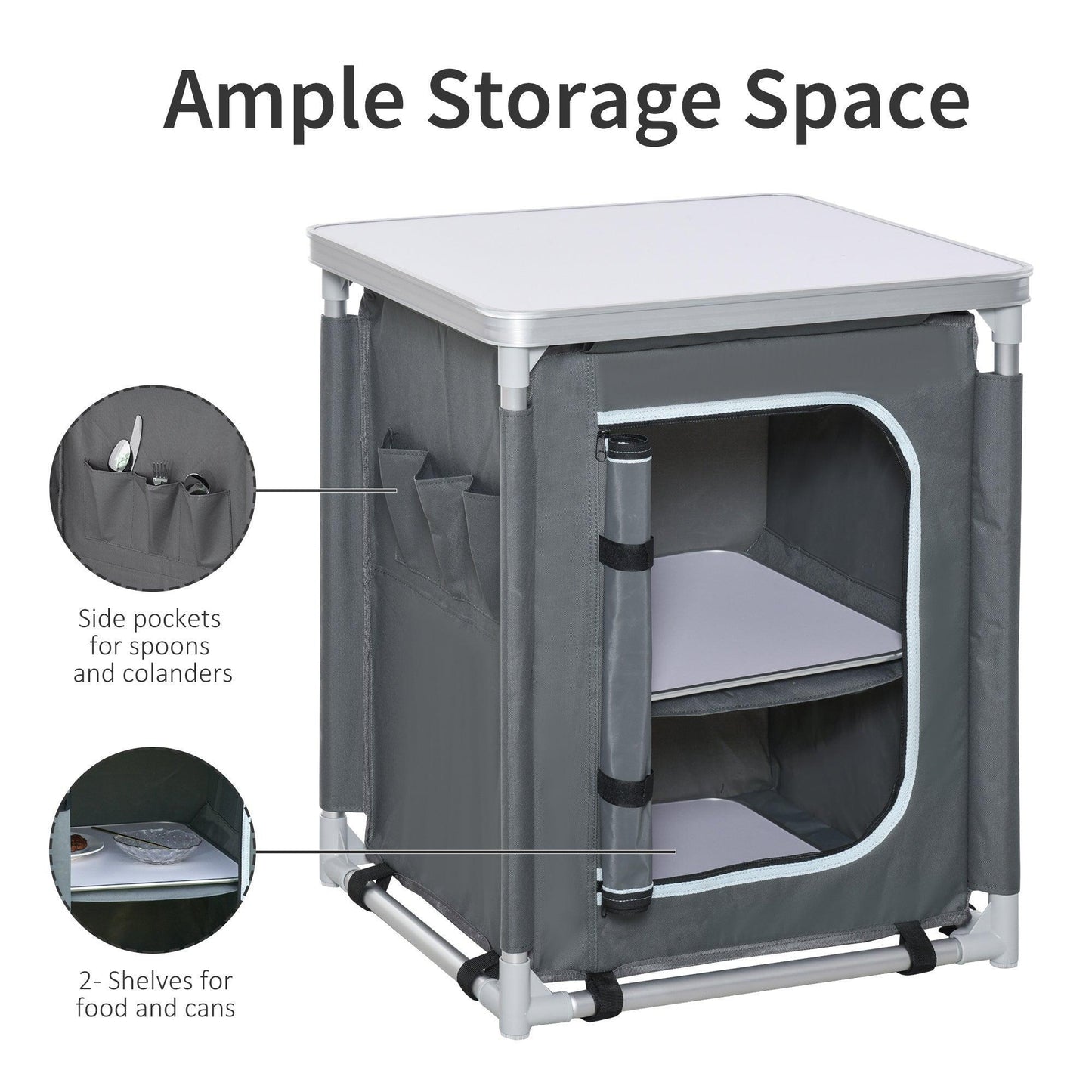 Outsunny Camping Cupboard Wardrobe: Compact & Convenient - ALL4U RETAILER LTD