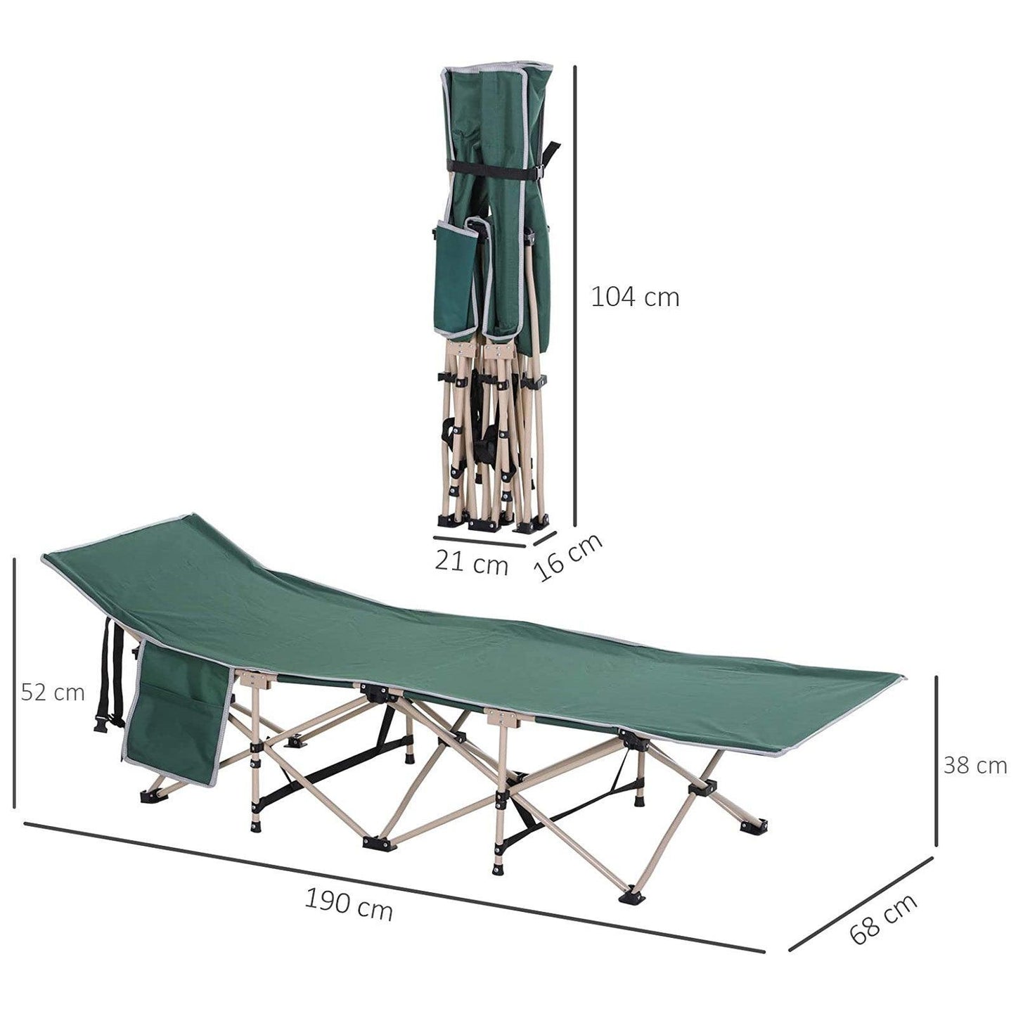 Outsunny Camping Folding Cot – Portable & Comfy - ALL4U RETAILER LTD