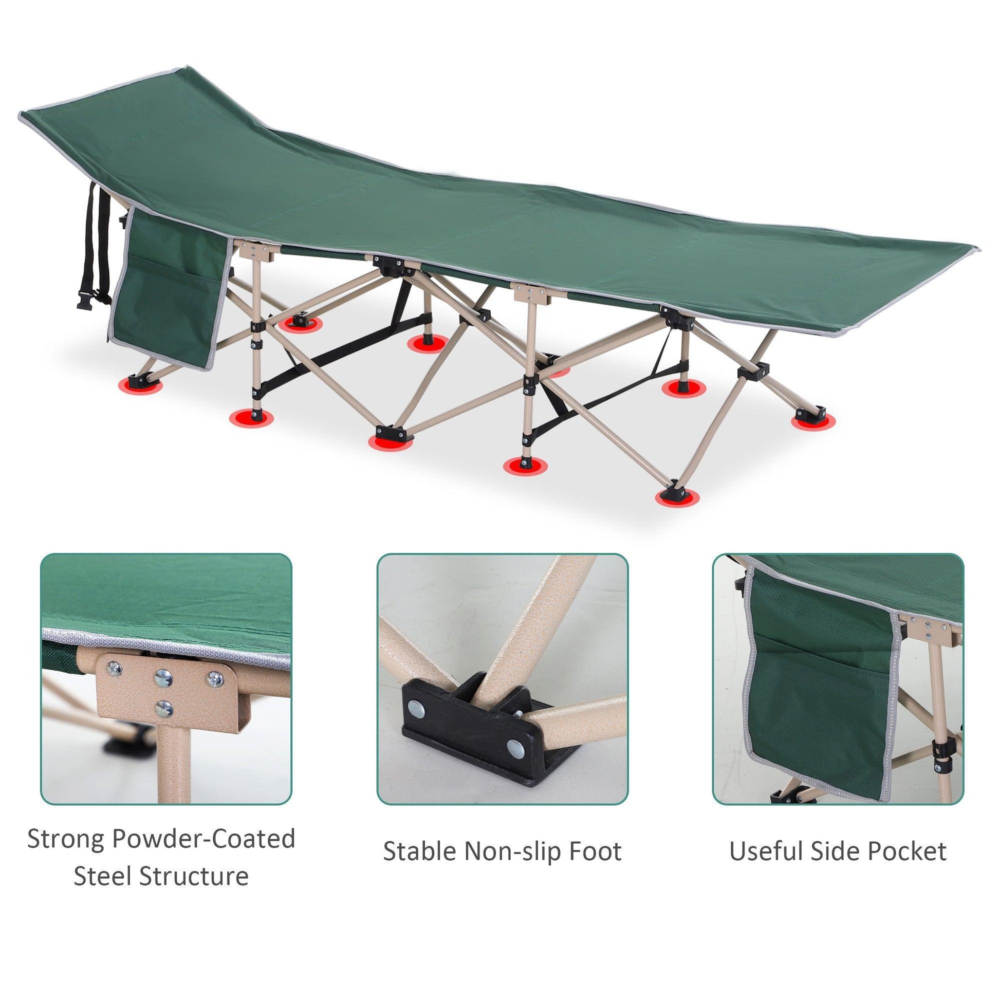 Outsunny Camping Folding Cot – Portable & Comfy - ALL4U RETAILER LTD