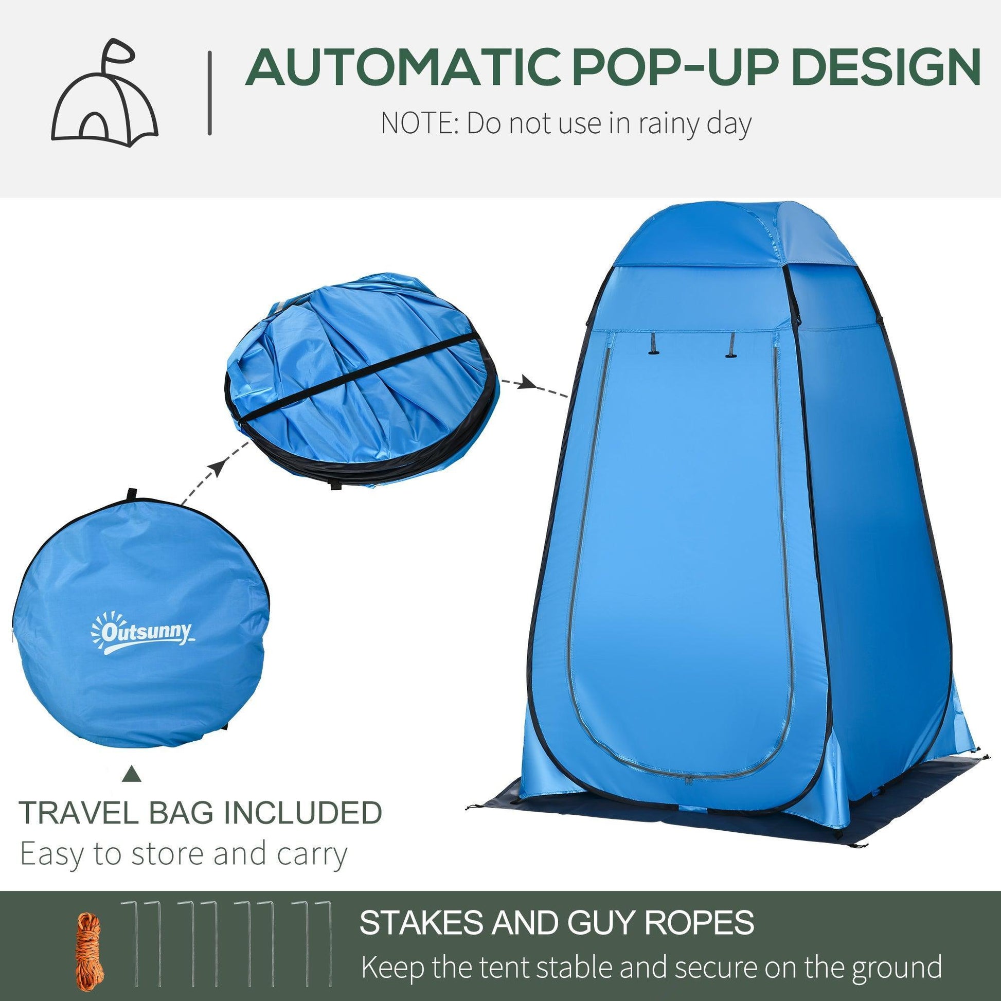 Outsunny Portable Camping Shower Tent for Outdoor Privacy - ALL4U RETAILER LTD