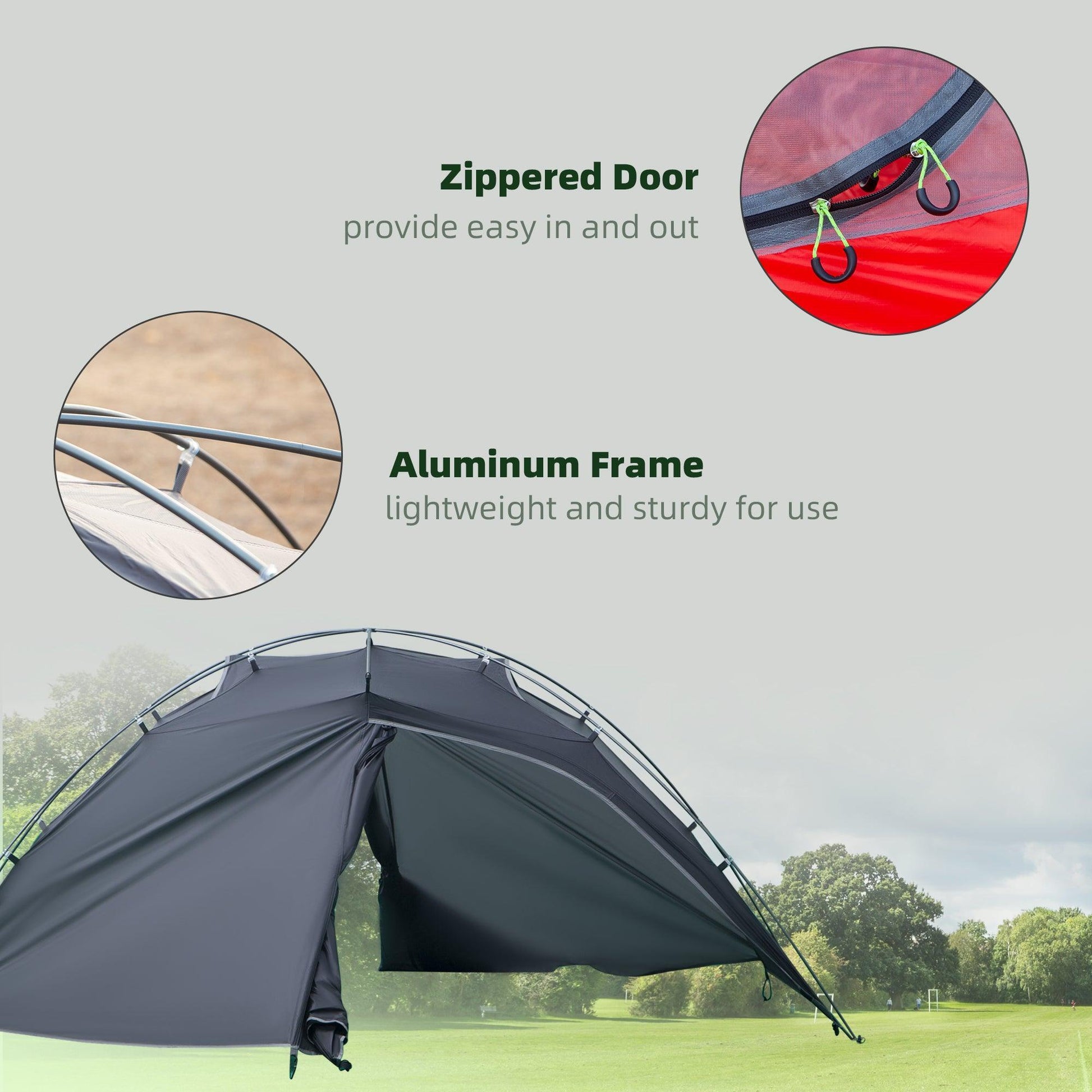 Outsunny Camping Tent, 2-Person Dome - Double Door, Waterproof - ALL4U RETAILER LTD
