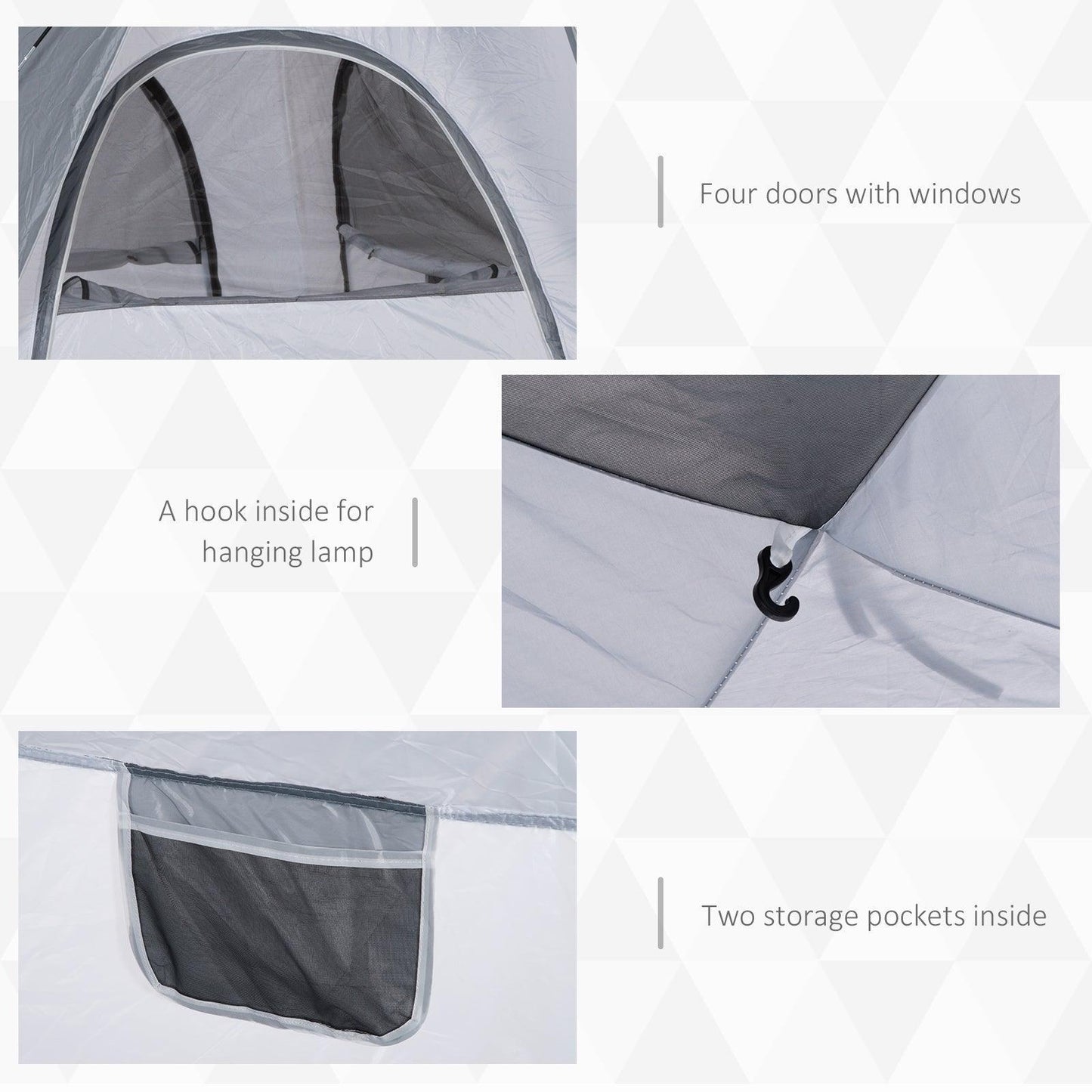 Outsunny Camping Tent: 4-Person Auto Pop-Up, Lightweight & Portable - ALL4U RETAILER LTD