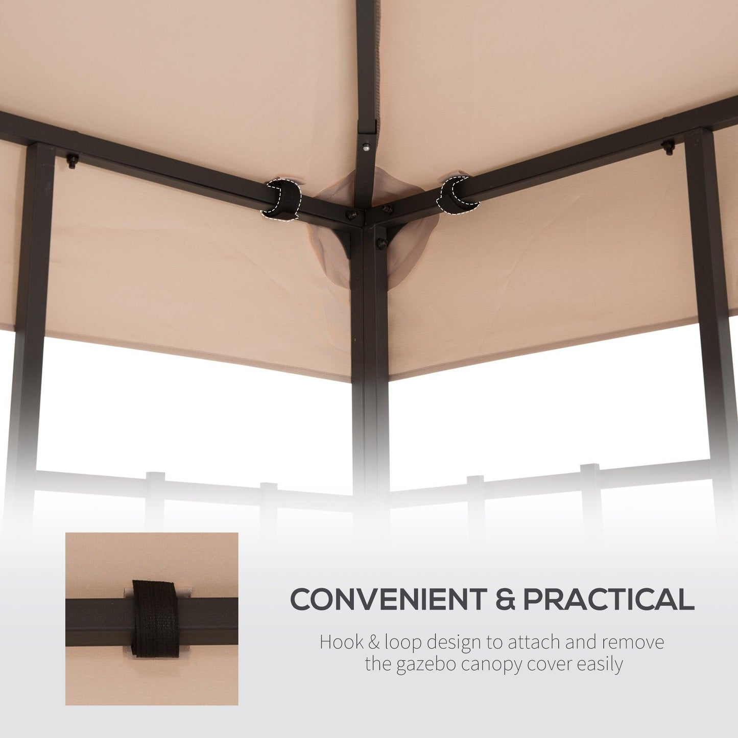 Outsunny Canopy Top Replacement - Beige (3x3m) - ALL4U RETAILER LTD