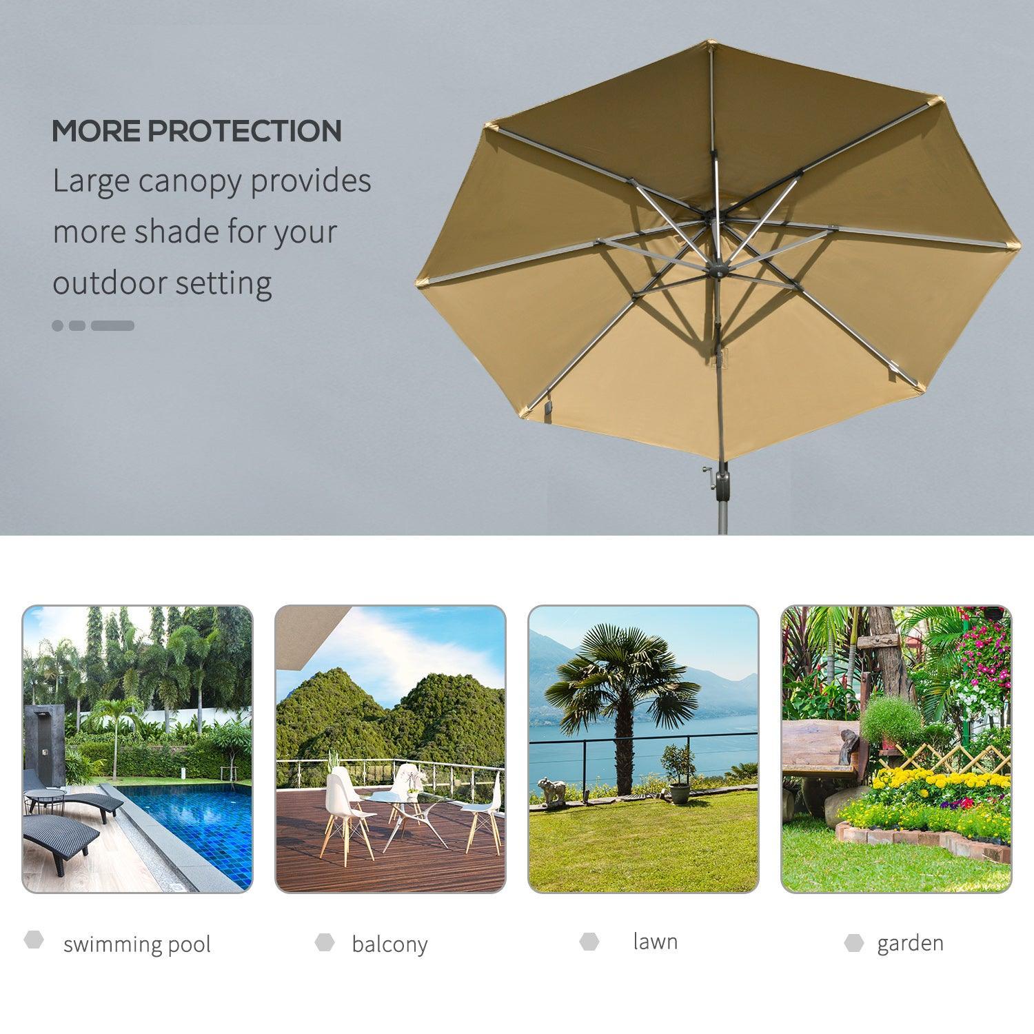 Outsunny Cantilever Sun Umbrella - Adjustable - ALL4U RETAILER LTD