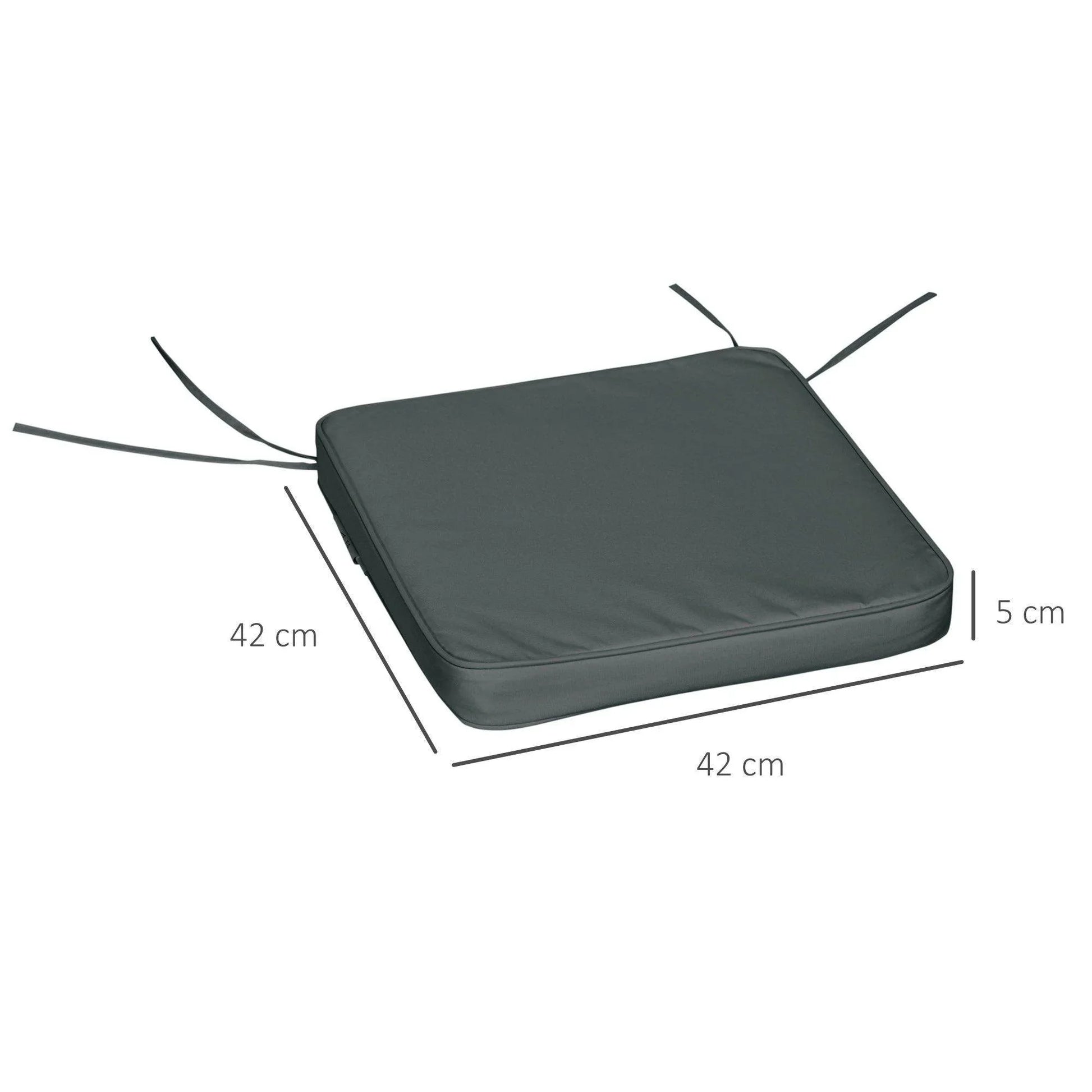 Outsunny Chair Cushion Set - Grey, 6 Pcs - ALL4U RETAILER LTD