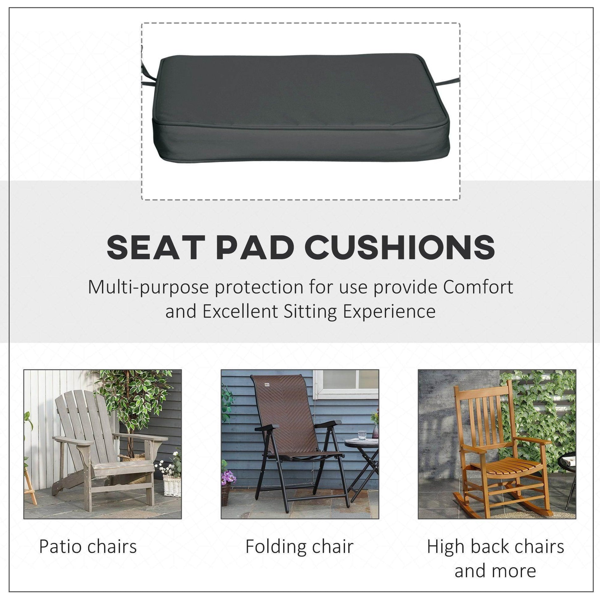 Outsunny Chair Cushion Set - Grey, 6 Pcs - ALL4U RETAILER LTD