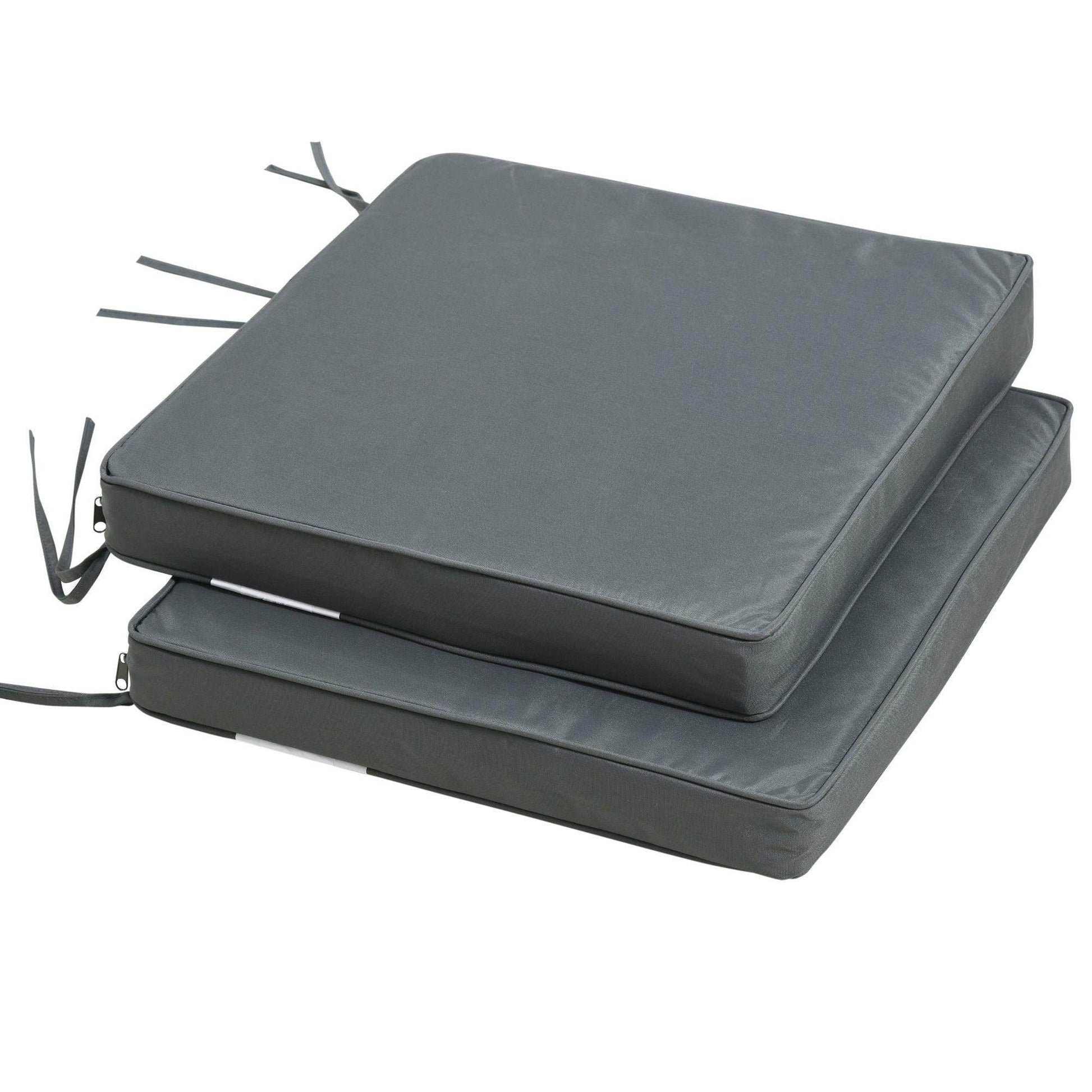Outsunny Chair Cushions, 45x45cm, Dark Grey - ALL4U RETAILER LTD