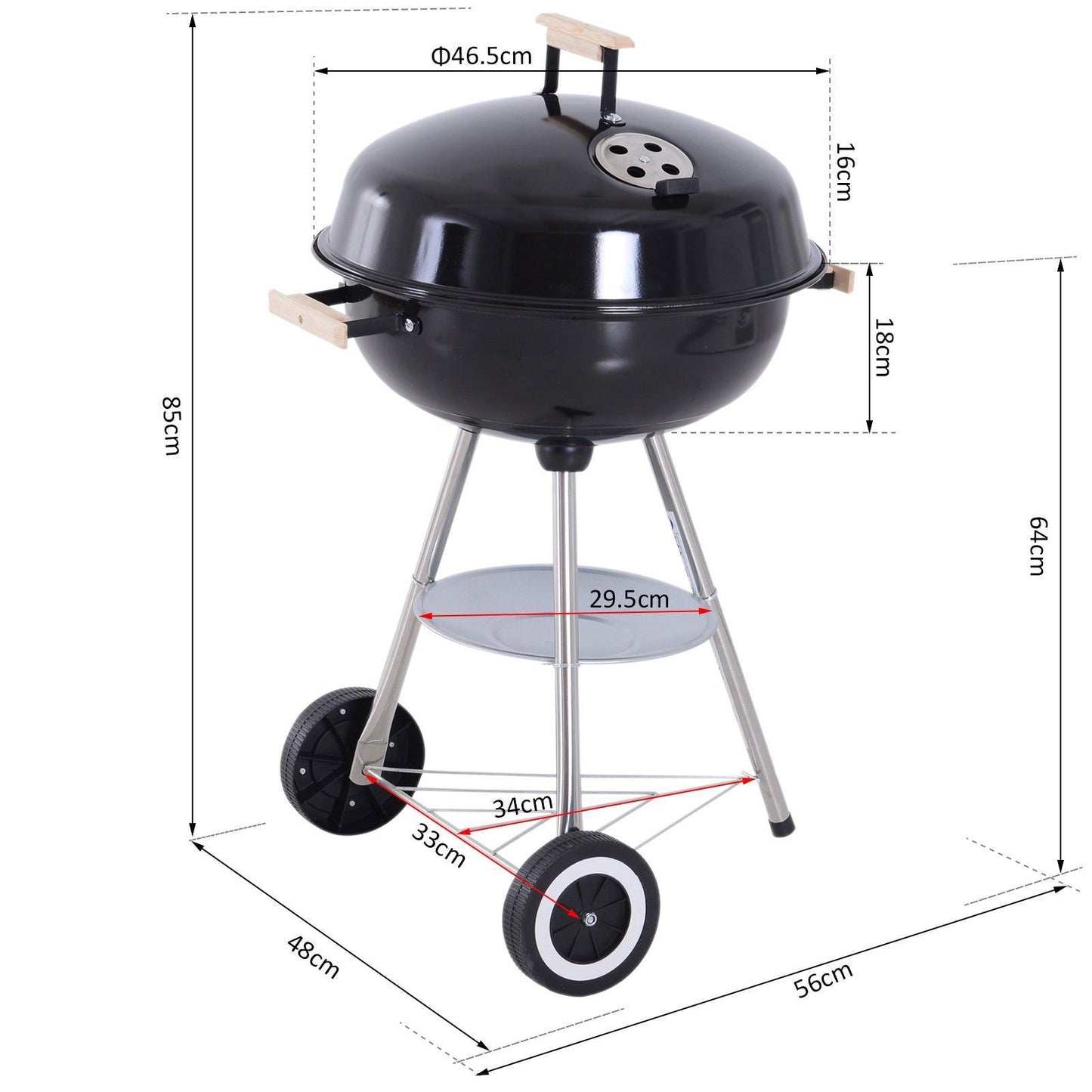 Outsunny Charcoal Grill - Portable Outdoor BBQ - ALL4U RETAILER LTD