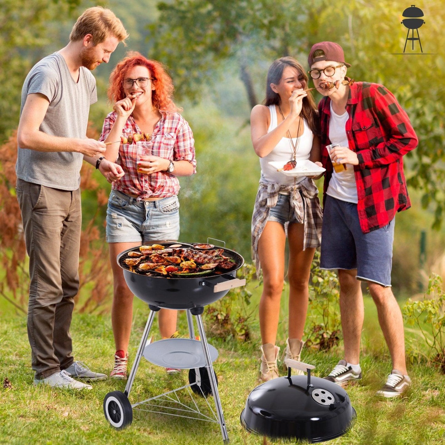 Outsunny Charcoal Grill - Portable Outdoor BBQ - ALL4U RETAILER LTD