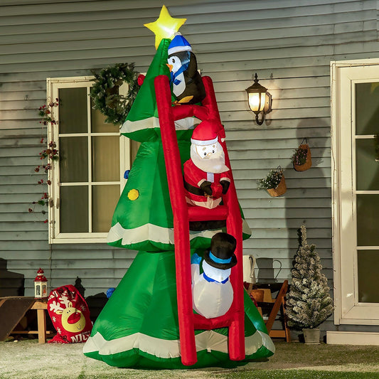 Outsunny Christmas Inflatable Yard Display - Santa, Penguin, Snowman - ALL4U RETAILER LTD