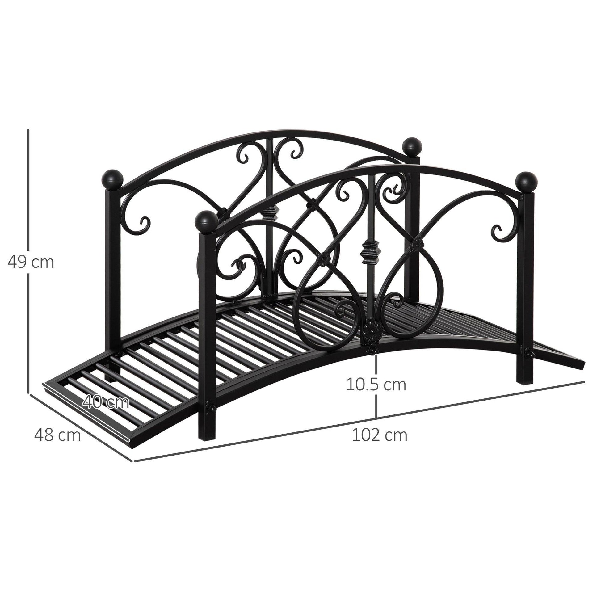 Outsunny Classic Metal Garden Bridge: Elegant and Sturdy - ALL4U RETAILER LTD