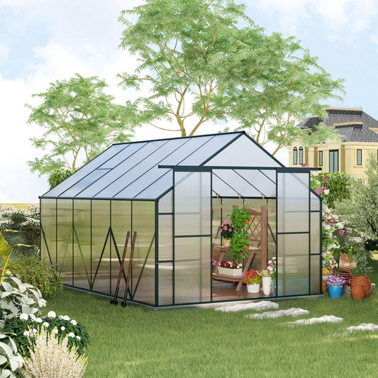 Outsunny Clear Greenhouse Kit with Roof Vent - 8x12ft - ALL4U RETAILER LTD