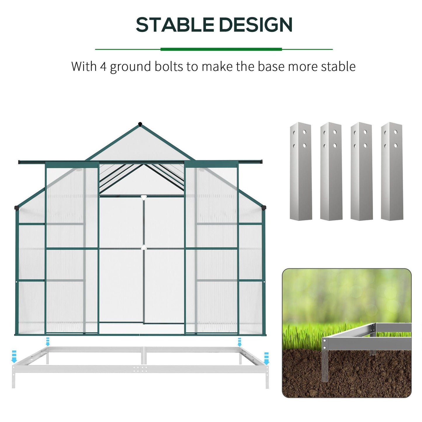 Outsunny Clear Greenhouse Kit with Roof Vent - 8x12ft - ALL4U RETAILER LTD