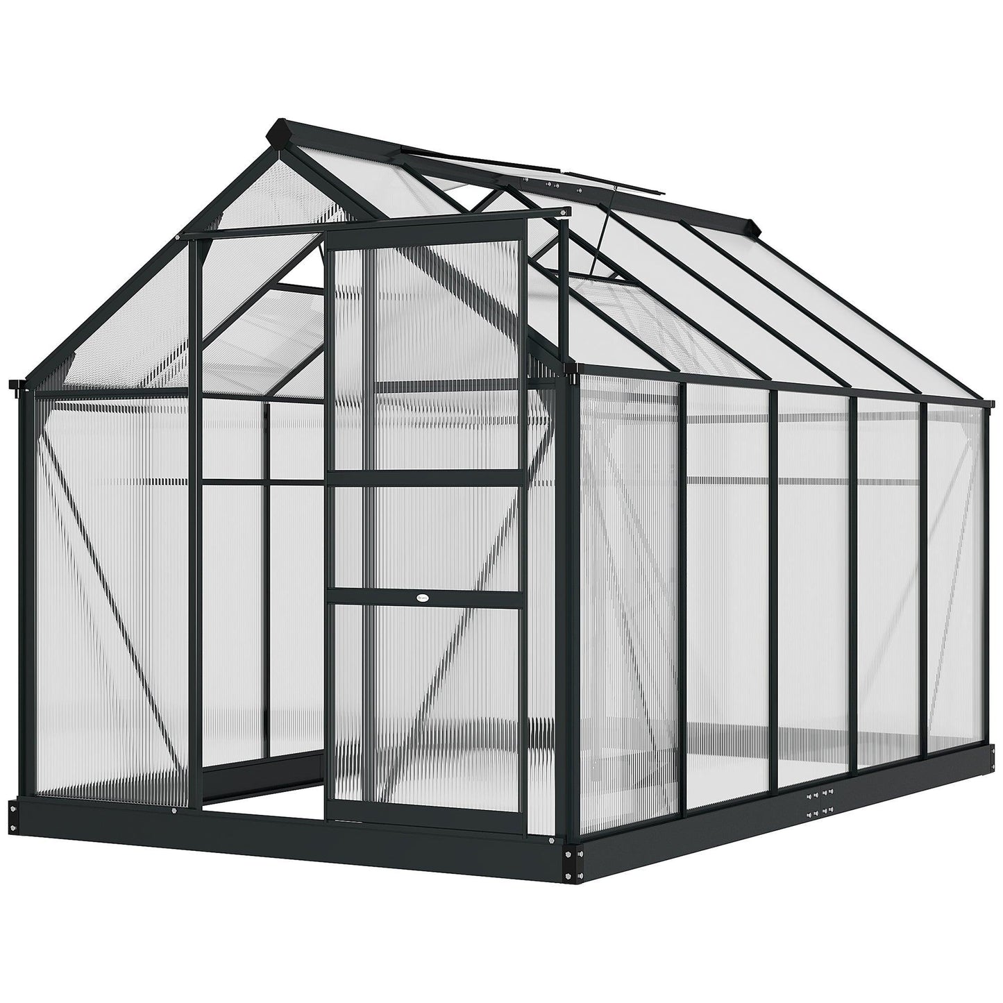 Outsunny Clear Polycarbonate Greenhouse, 6x10ft - ALL4U RETAILER LTD