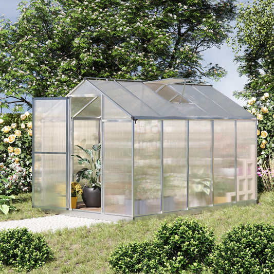 Outsunny Clear Polycarbonate Greenhouse - 6x10ft Size - ALL4U RETAILER LTD