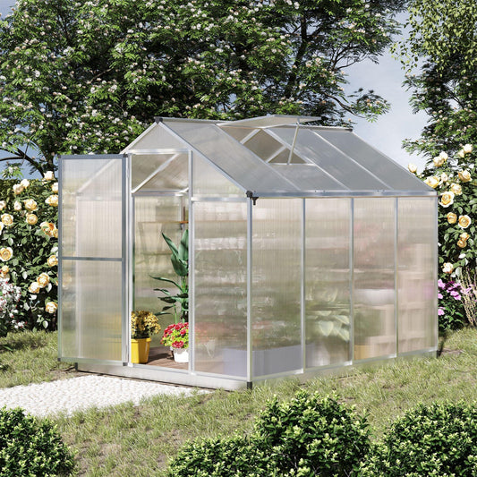 Outsunny Clear Polycarbonate Greenhouse - 8x6ft - ALL4U RETAILER LTD