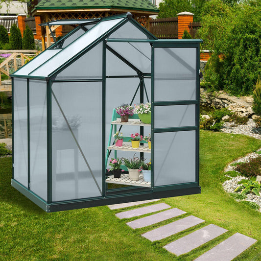Outsunny Clear Polycarbonate Greenhouse - Walk-In Garden Shelter - ALL4U RETAILER LTD