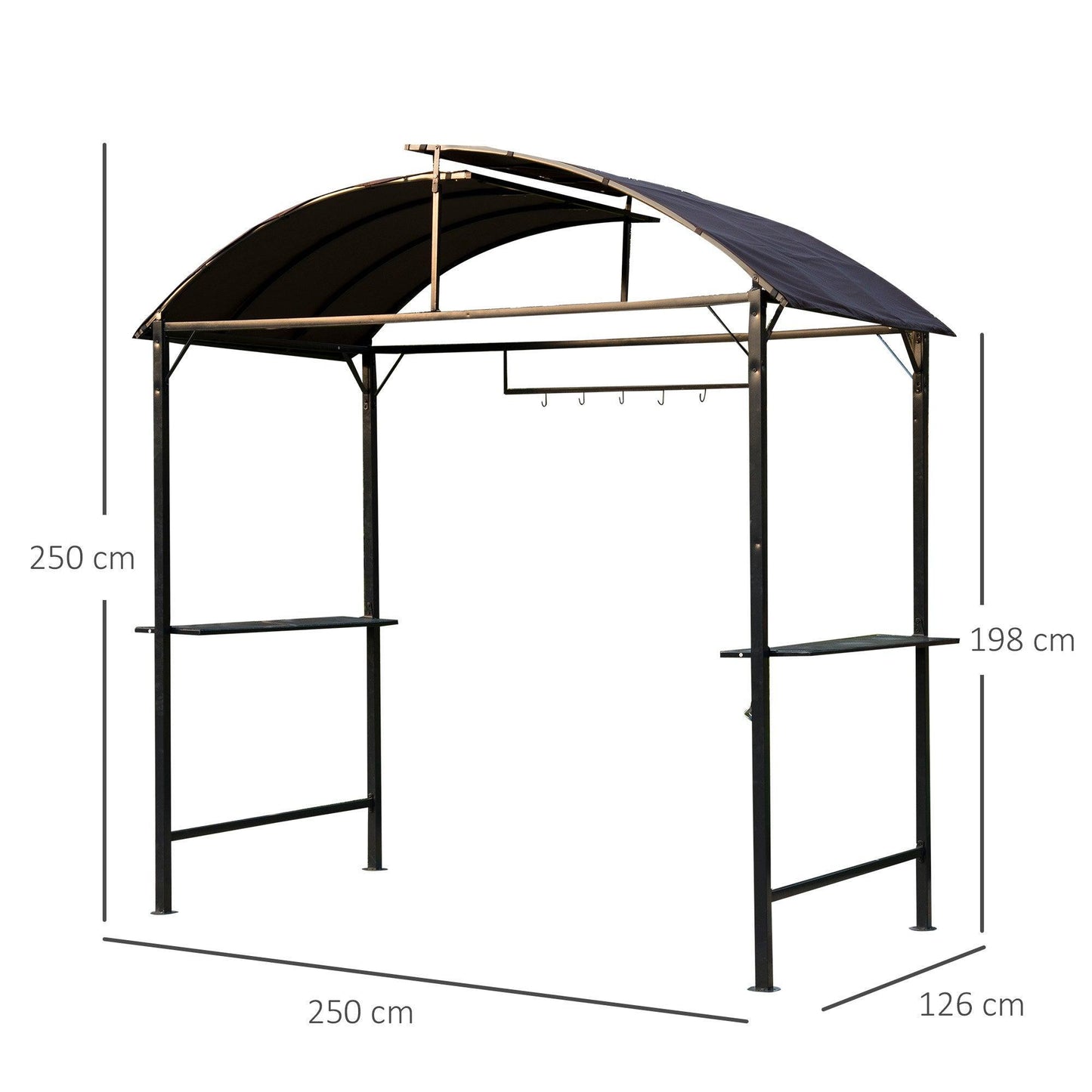 Outsunny Coffee Metal Gazebo Marquee - ALL4U RETAILER LTD