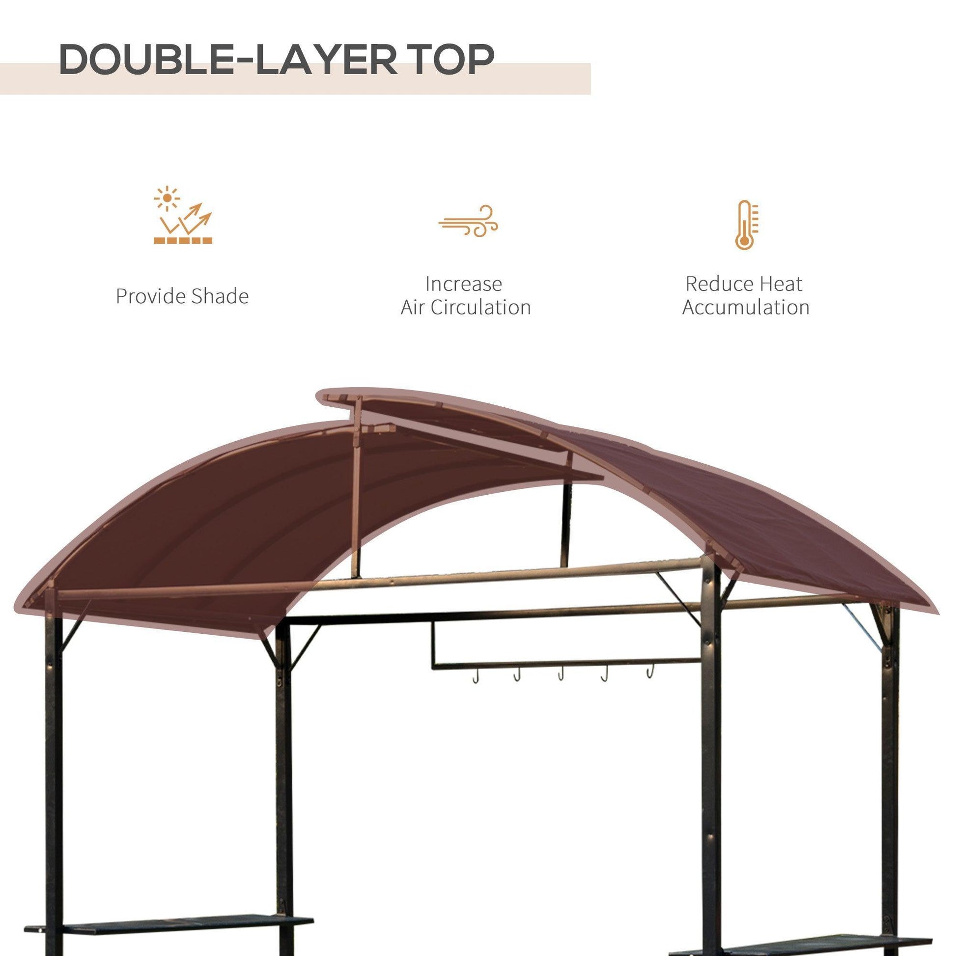 Outsunny Coffee Metal Gazebo Marquee - ALL4U RETAILER LTD