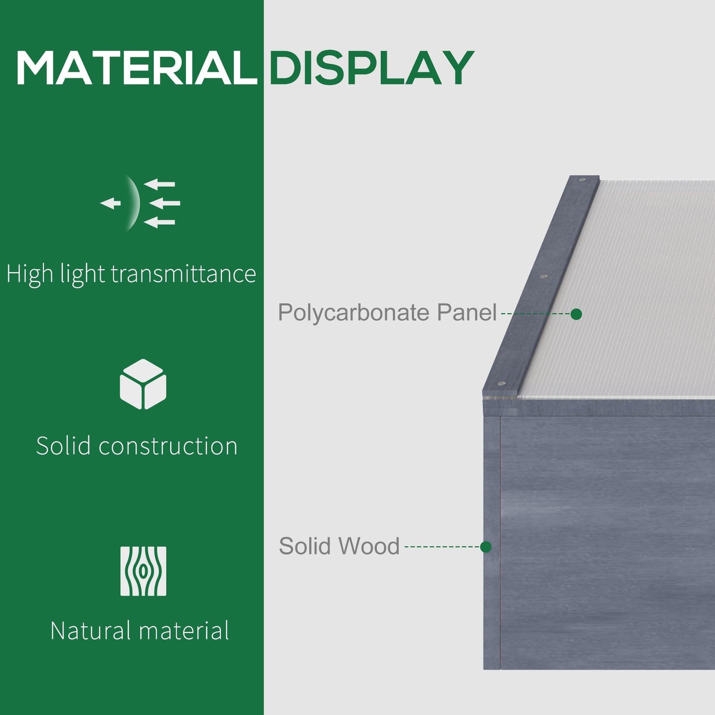 Outsunny Cold Frame Greenhouse: Independent Polycarbonate Grow House - ALL4U RETAILER LTD