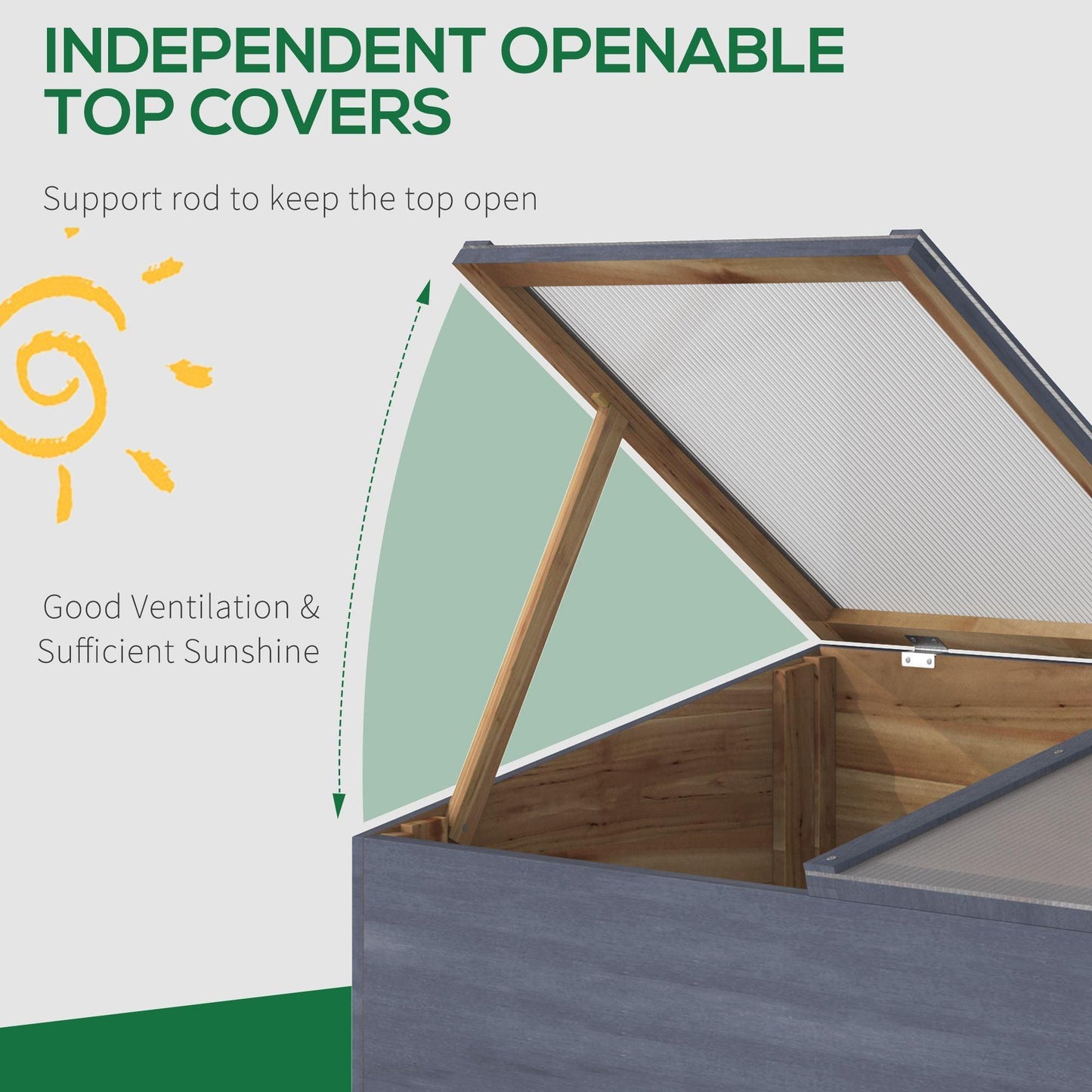 Outsunny Cold Frame Greenhouse: Independent Polycarbonate Grow House - ALL4U RETAILER LTD