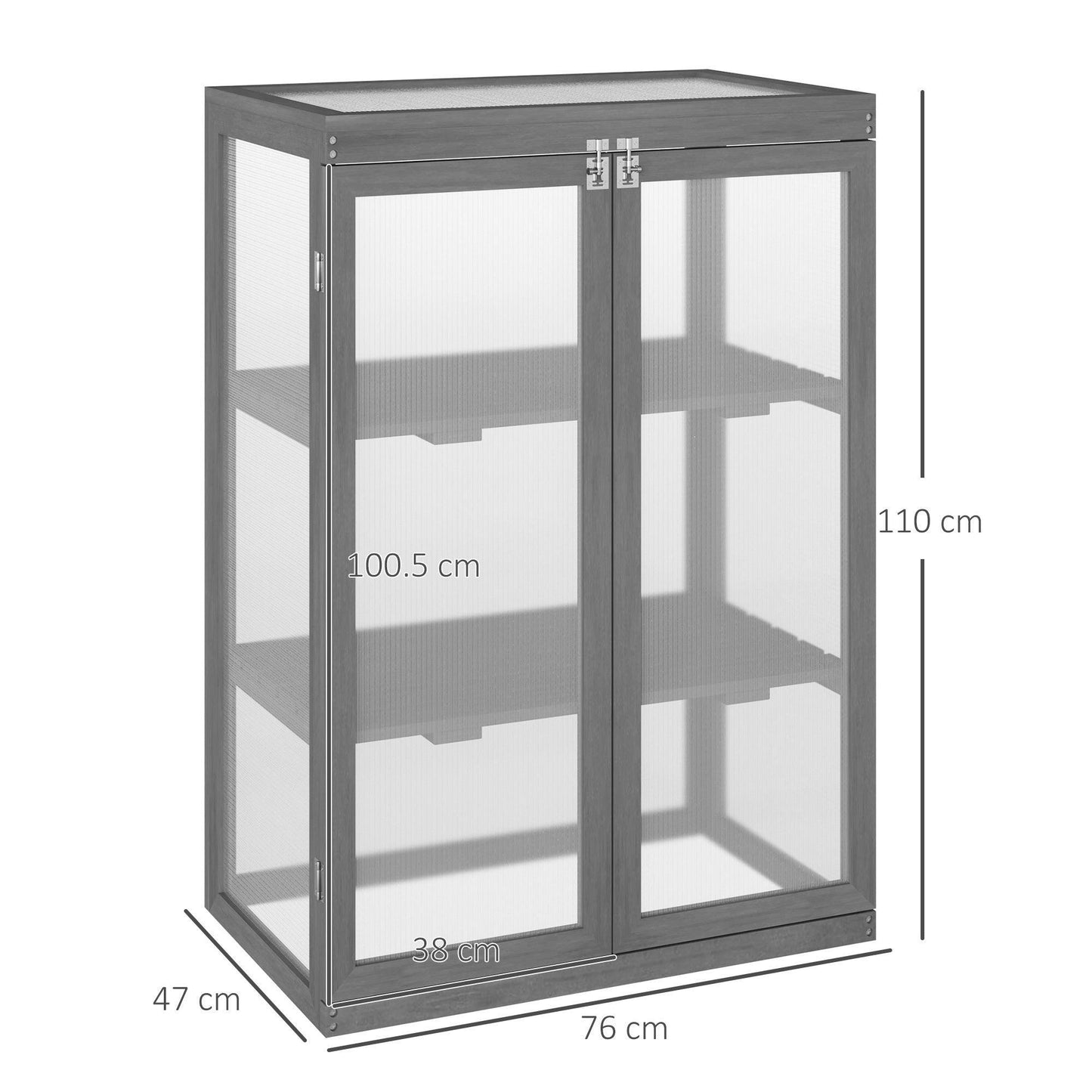 Outsunny Cold Frame Greenhouse with Storage Shelf - ALL4U RETAILER LTD