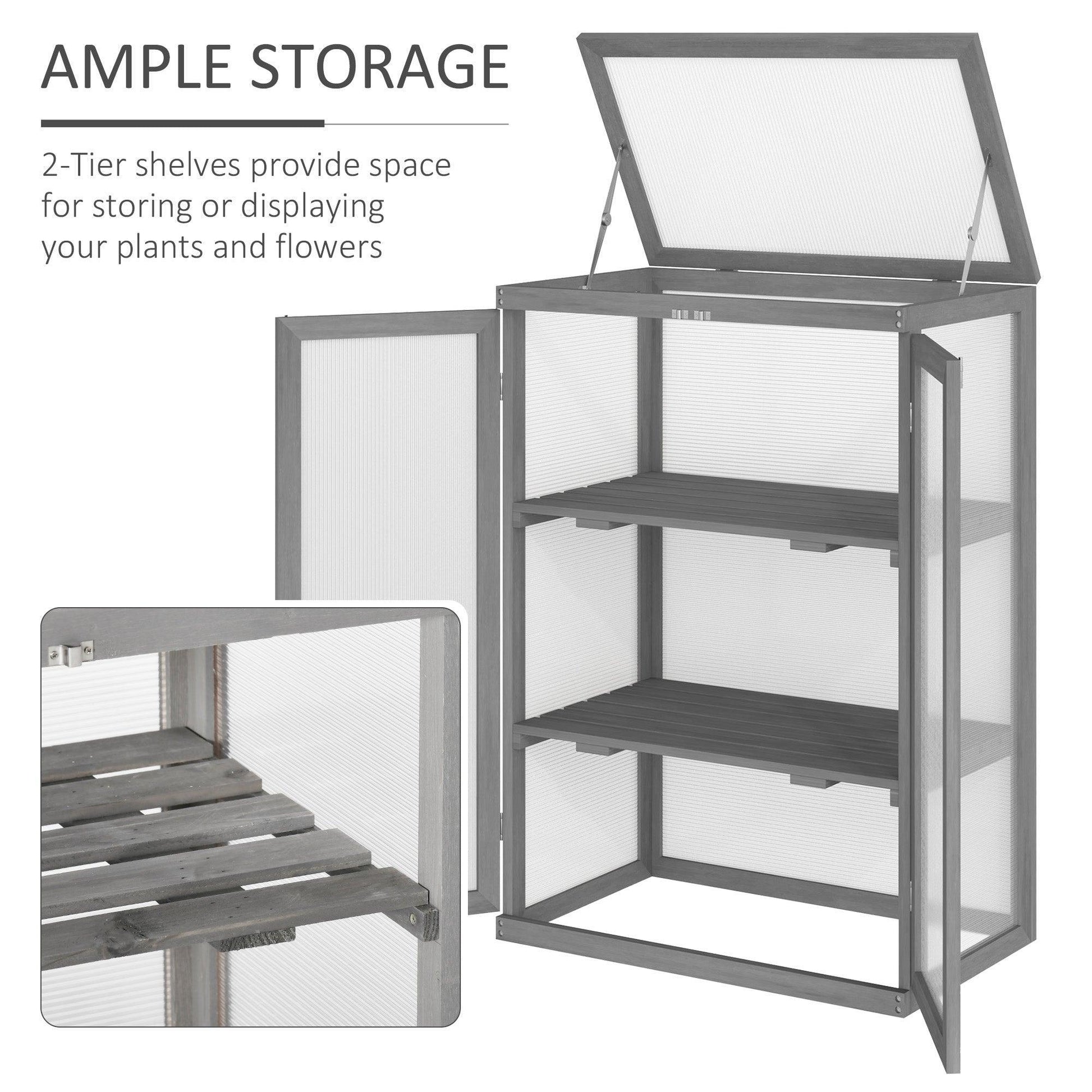 Outsunny Cold Frame Greenhouse with Storage Shelf - ALL4U RETAILER LTD