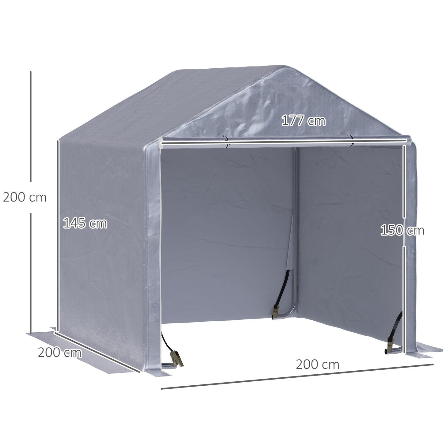 Outsunny Compact Carport 2 x 2m: Waterproof Steel Gazebo - ALL4U RETAILER LTD