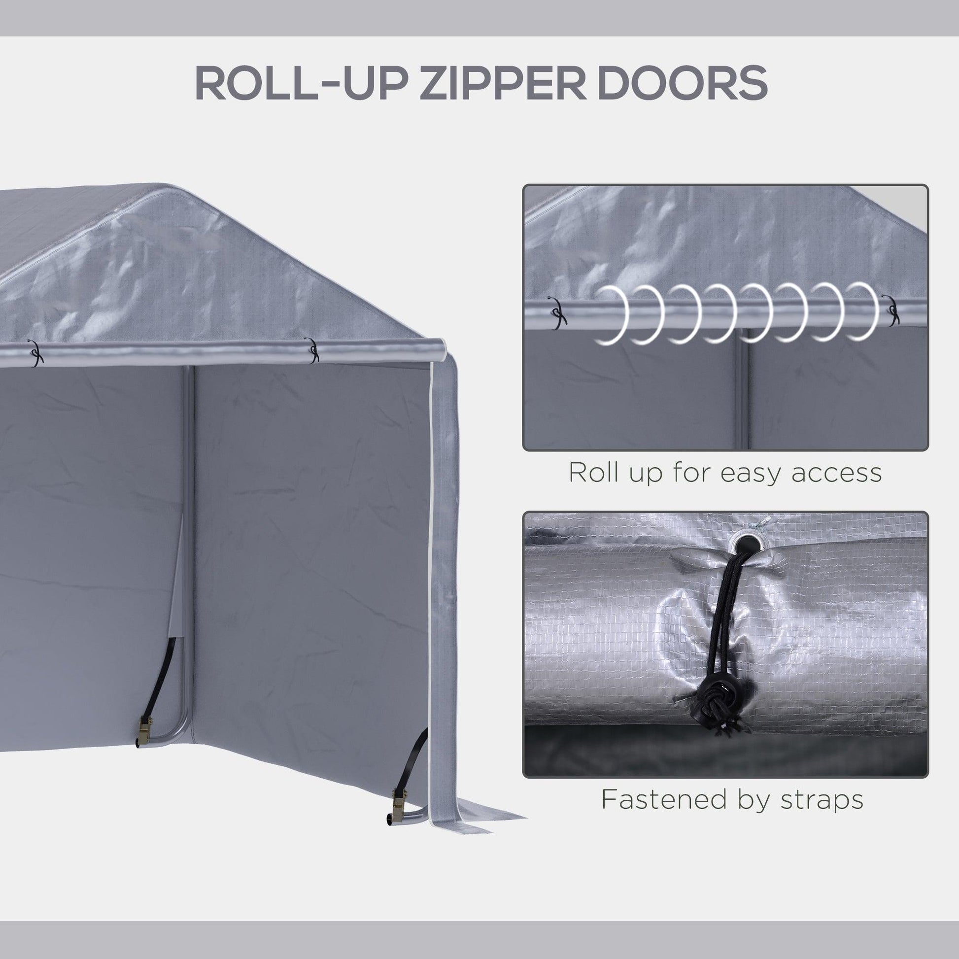 Outsunny Compact Carport 2 x 2m: Waterproof Steel Gazebo - ALL4U RETAILER LTD