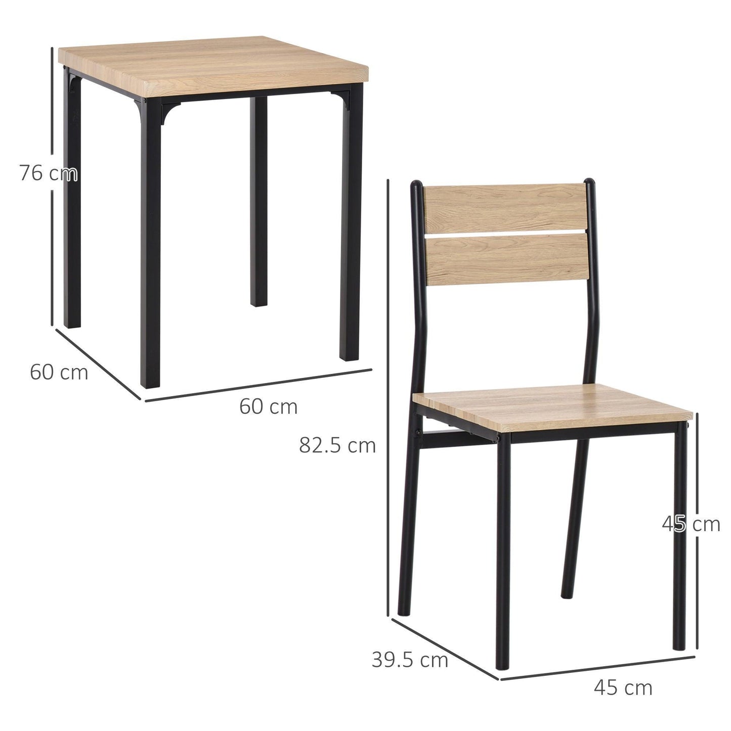 Outsunny Compact Dining Set with 2 Chairs - Modern Home Furniture - ALL4U RETAILER LTD