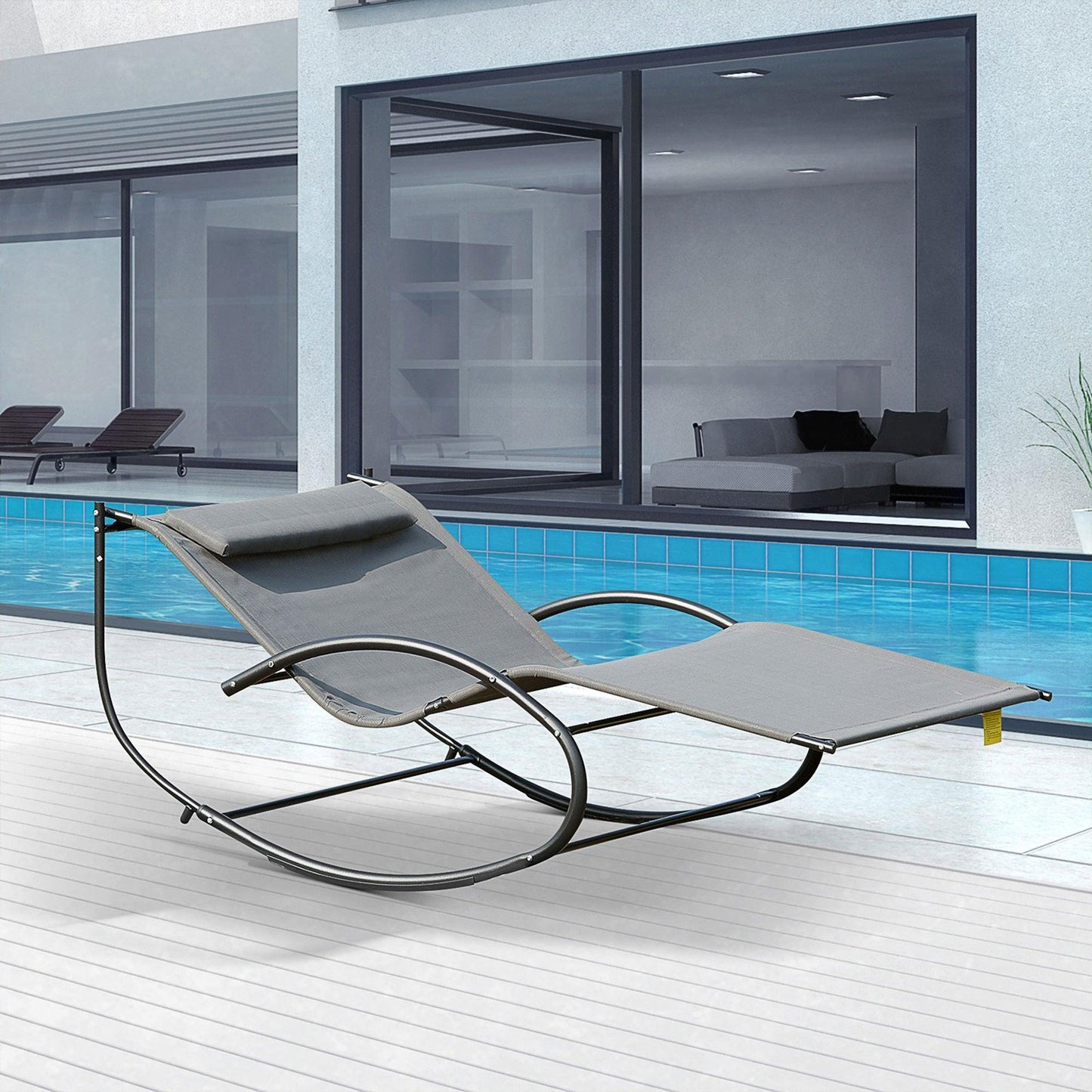 Outsunny Cozy Swing Chair for Outdoor Patio - Grey - ALL4U RETAILER LTD