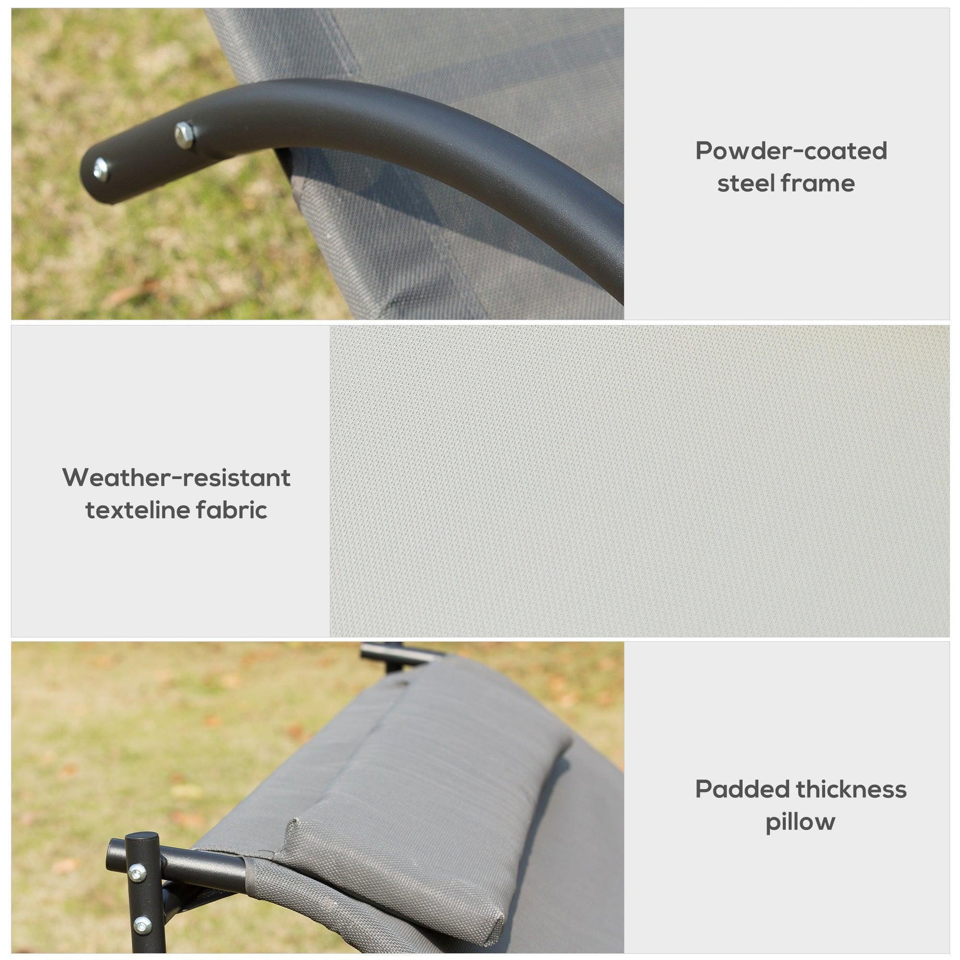 Outsunny Cozy Swing Chair for Outdoor Patio - Grey - ALL4U RETAILER LTD
