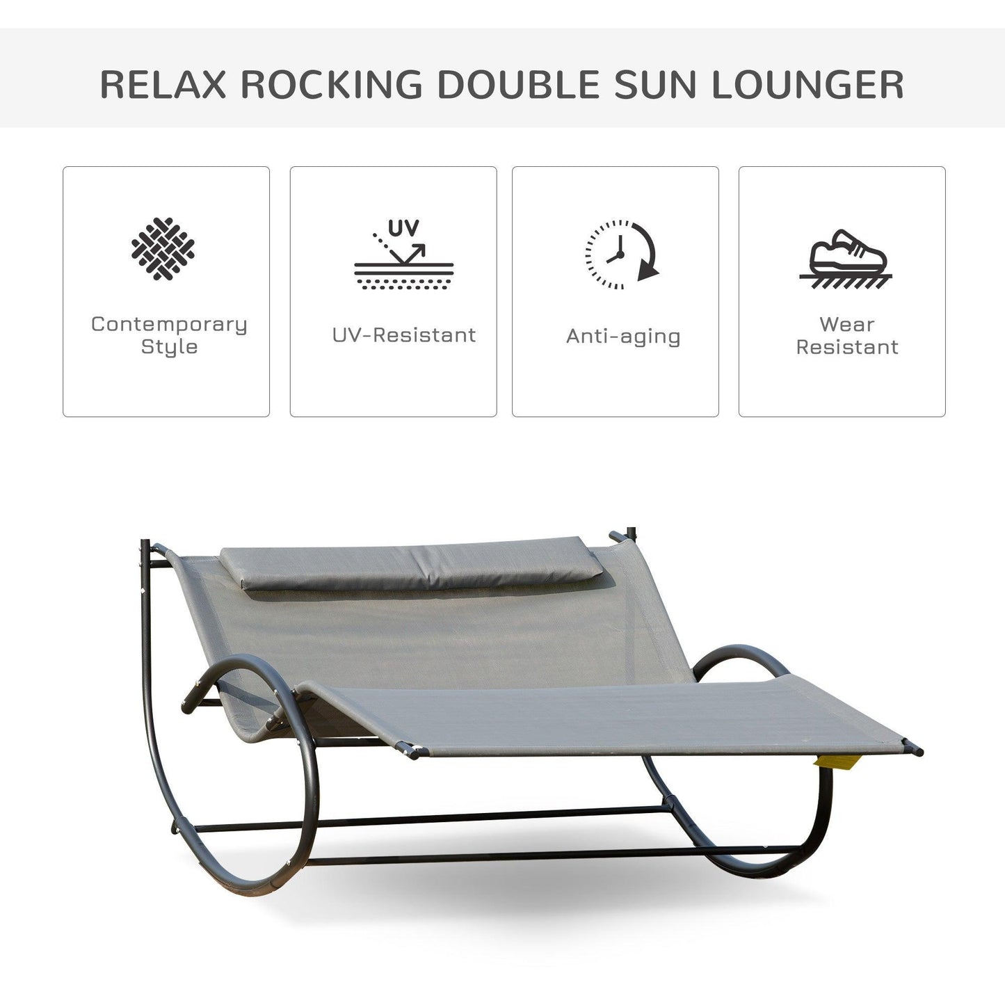 Outsunny Cozy Swing Chair for Outdoor Patio - Grey - ALL4U RETAILER LTD