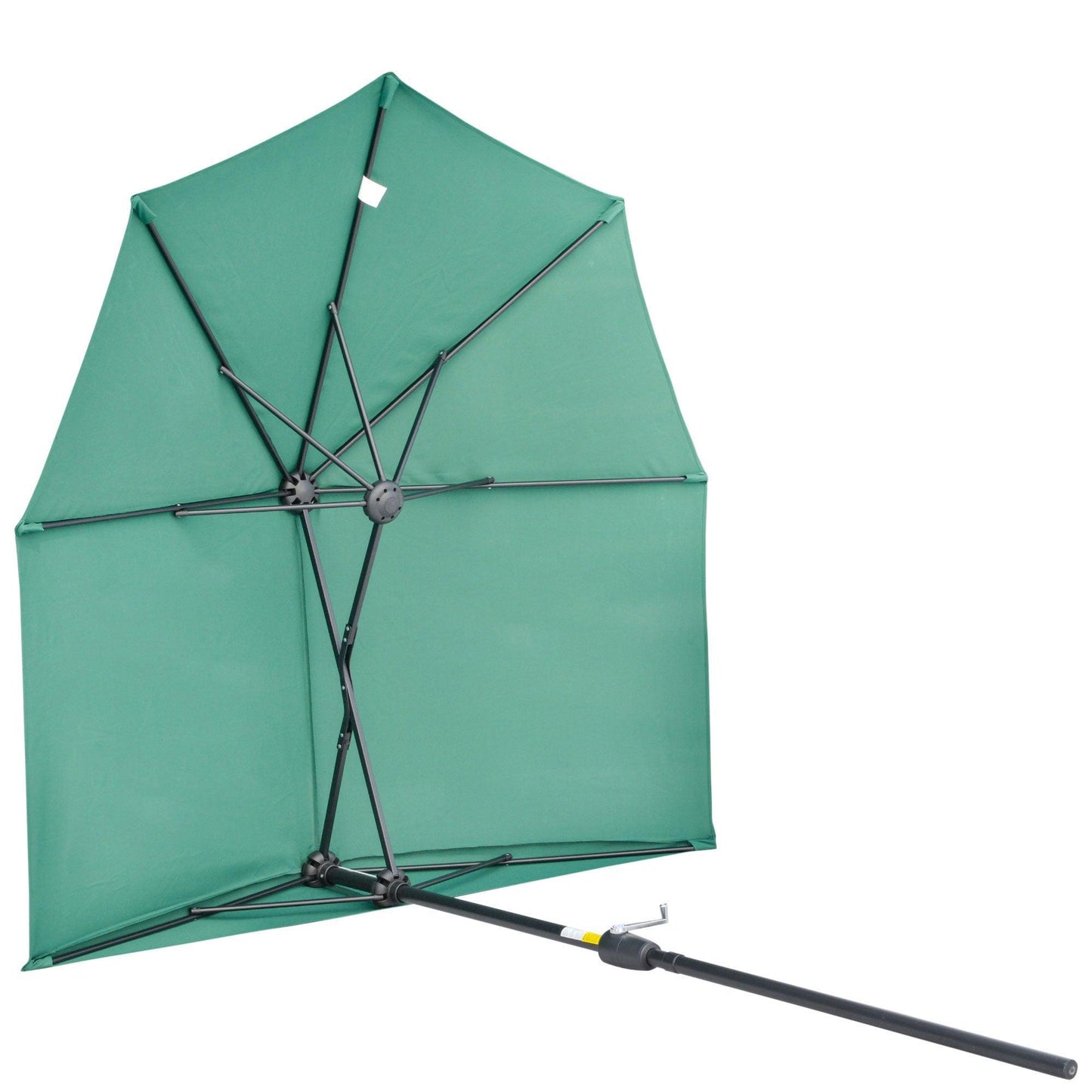 Outsunny Crank Handle 2m Half Parasol - Green - ALL4U RETAILER LTD