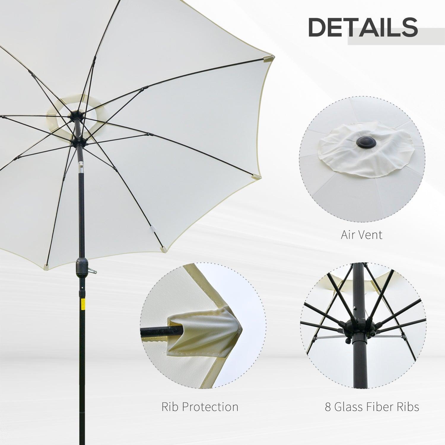 Outsunny Cream White Umbrella Parasol: 2.6M for Stylish Shade - ALL4U RETAILER LTD