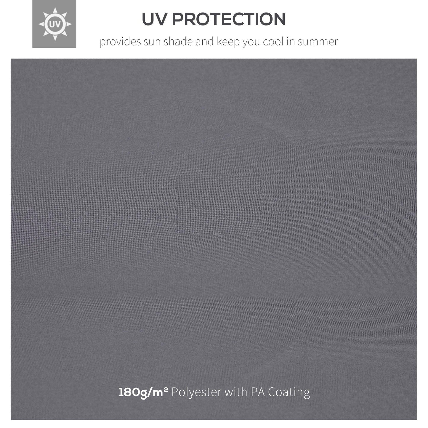 Outsunny Deep Grey Canopy Roof Top - 3x3m Replacement - ALL4U RETAILER LTD