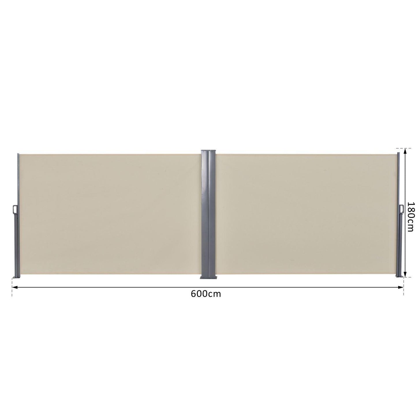 Outsunny Double-Sided Beige Retractable Awning - ALL4U RETAILER LTD