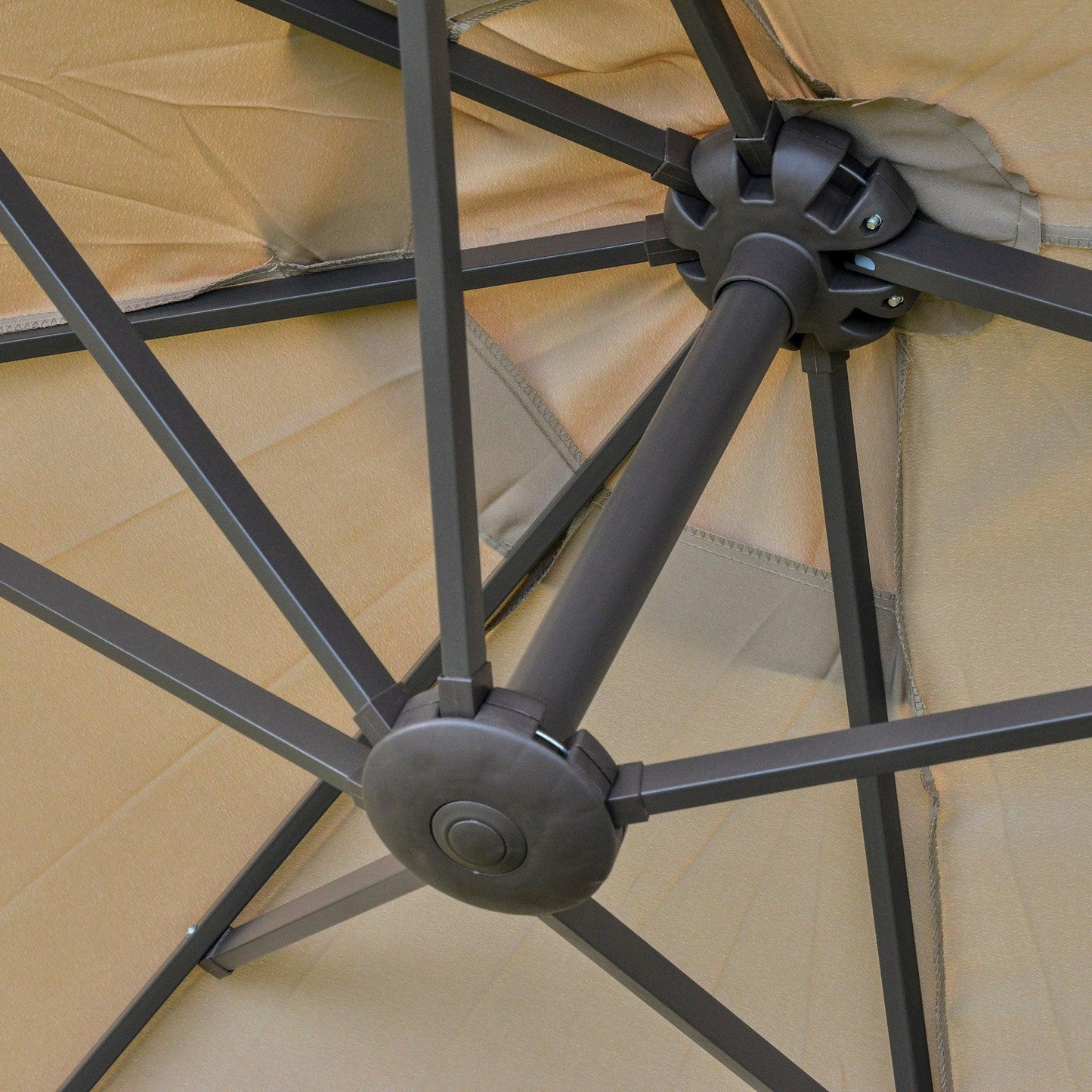 Outsunny Double-Sided Garden Umbrella - Khaki - ALL4U RETAILER LTD