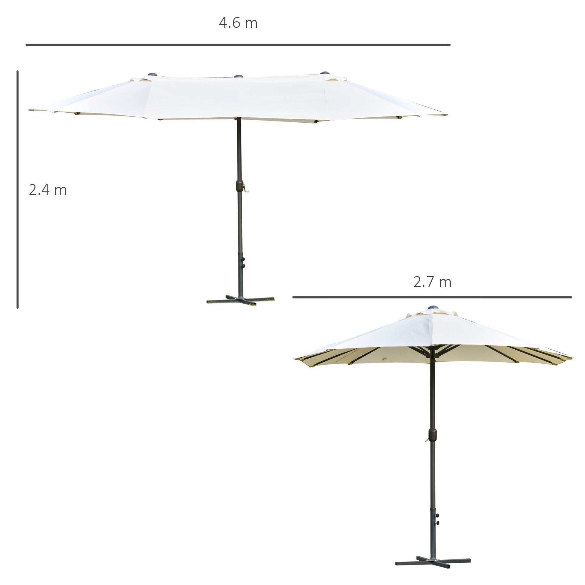 Outsunny Double-Sided Sun Umbrella - Market Shade - ALL4U RETAILER LTD