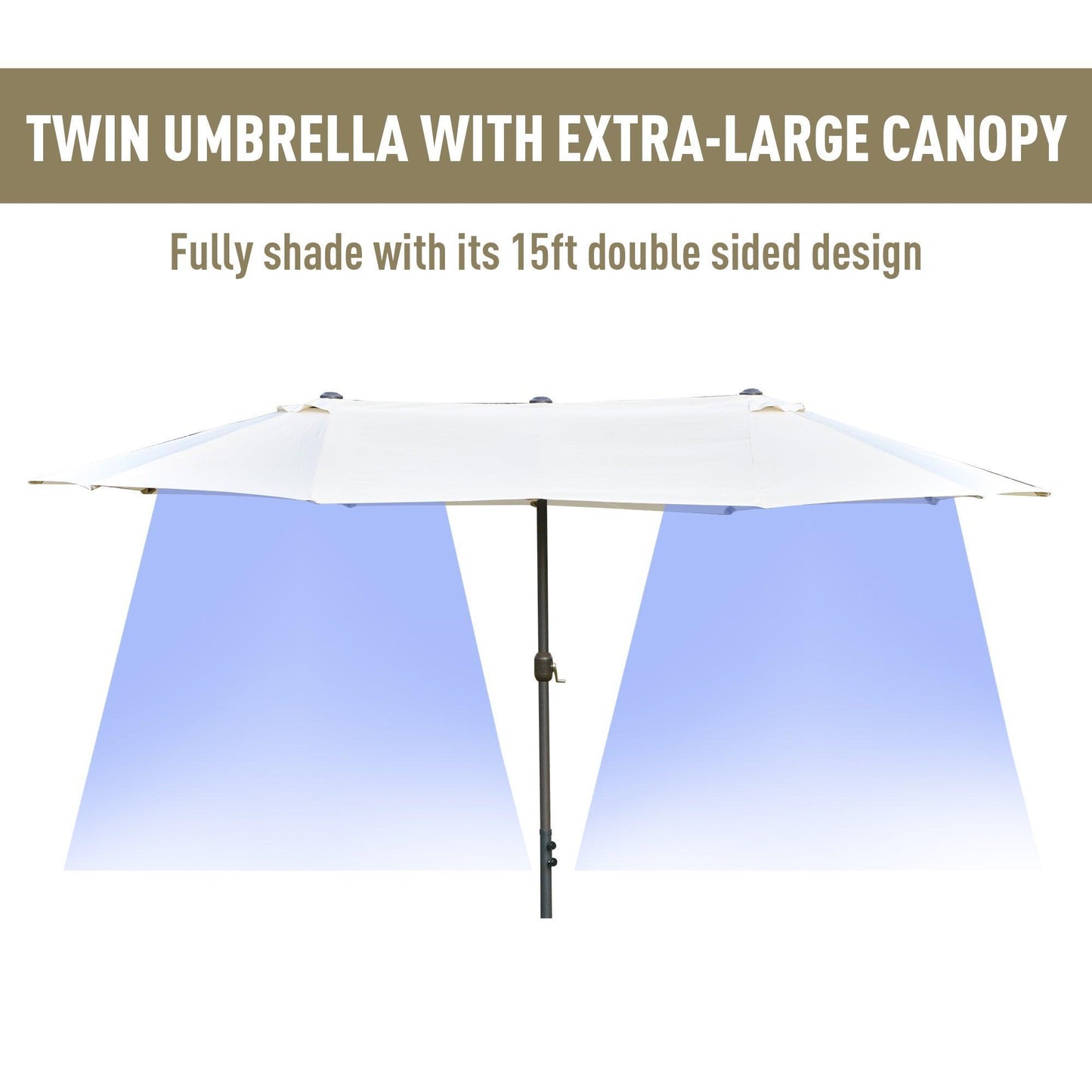 Outsunny Double-Sided Sun Umbrella - Market Shade - ALL4U RETAILER LTD