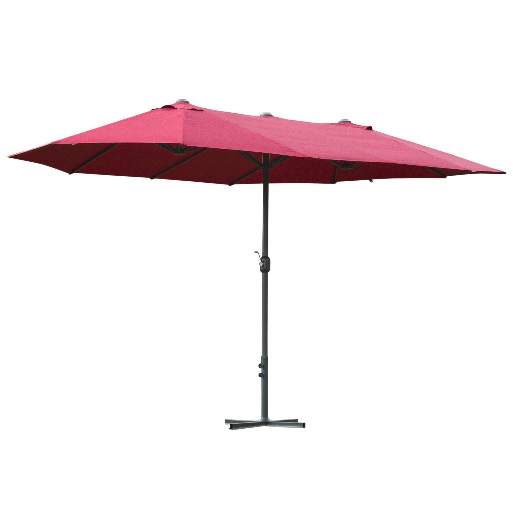 Outsunny Double-Sided Sun Umbrella - Wine Red - ALL4U RETAILER LTD