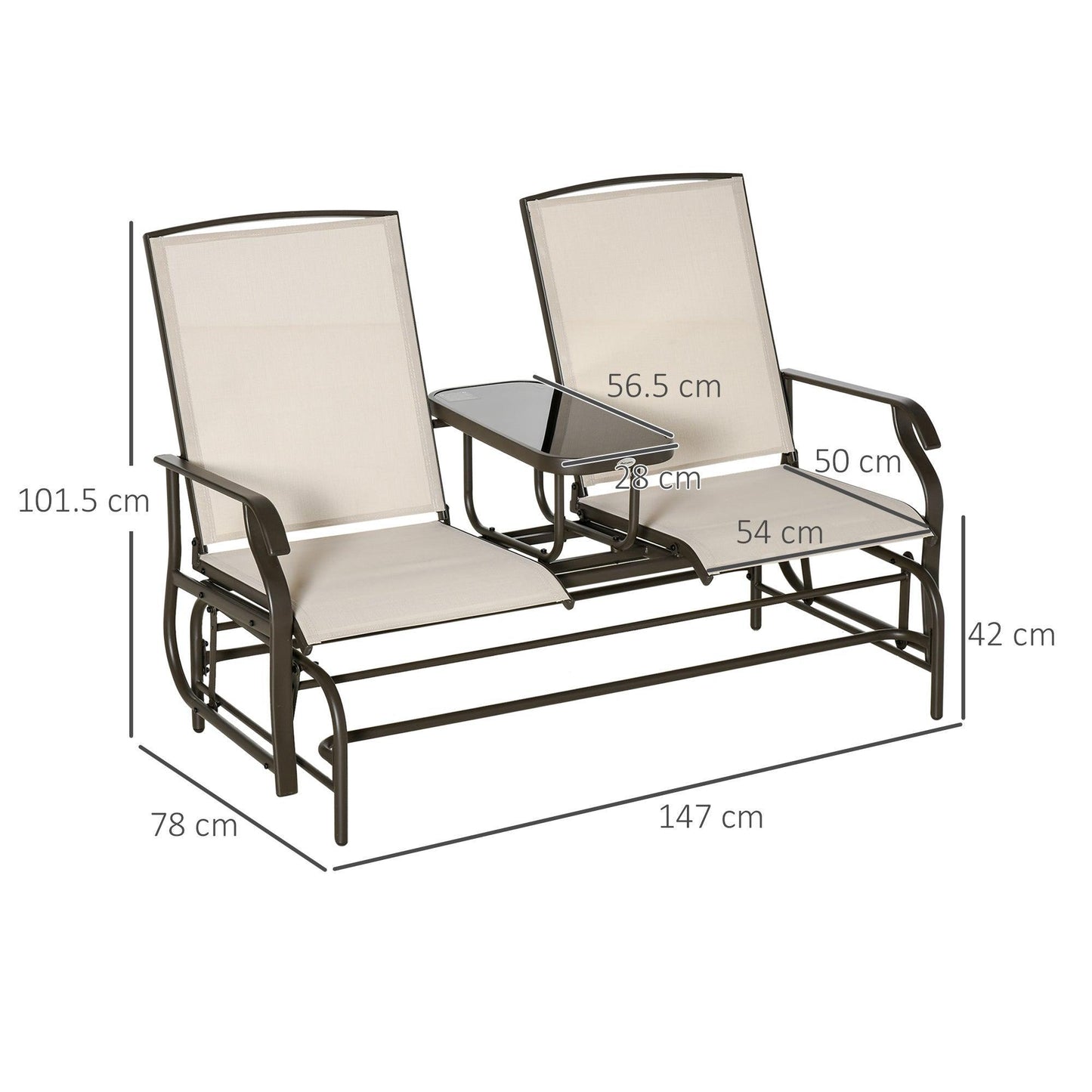 Outsunny Double Swing Chair: Outdoor Patio Glider - ALL4U RETAILER LTD