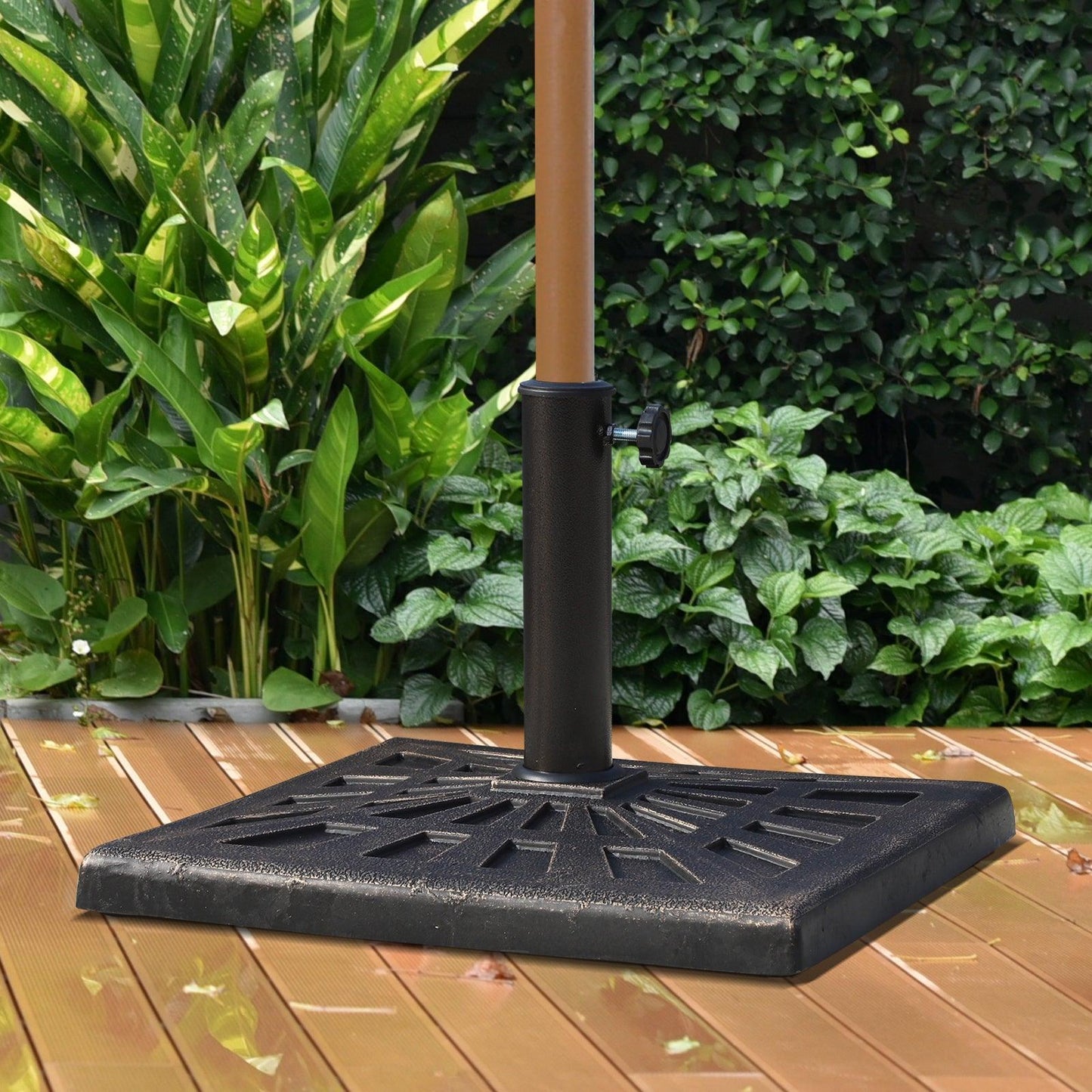 Outsunny Durable Bronze Parasol Base: 15kg Stand - ALL4U RETAILER LTD