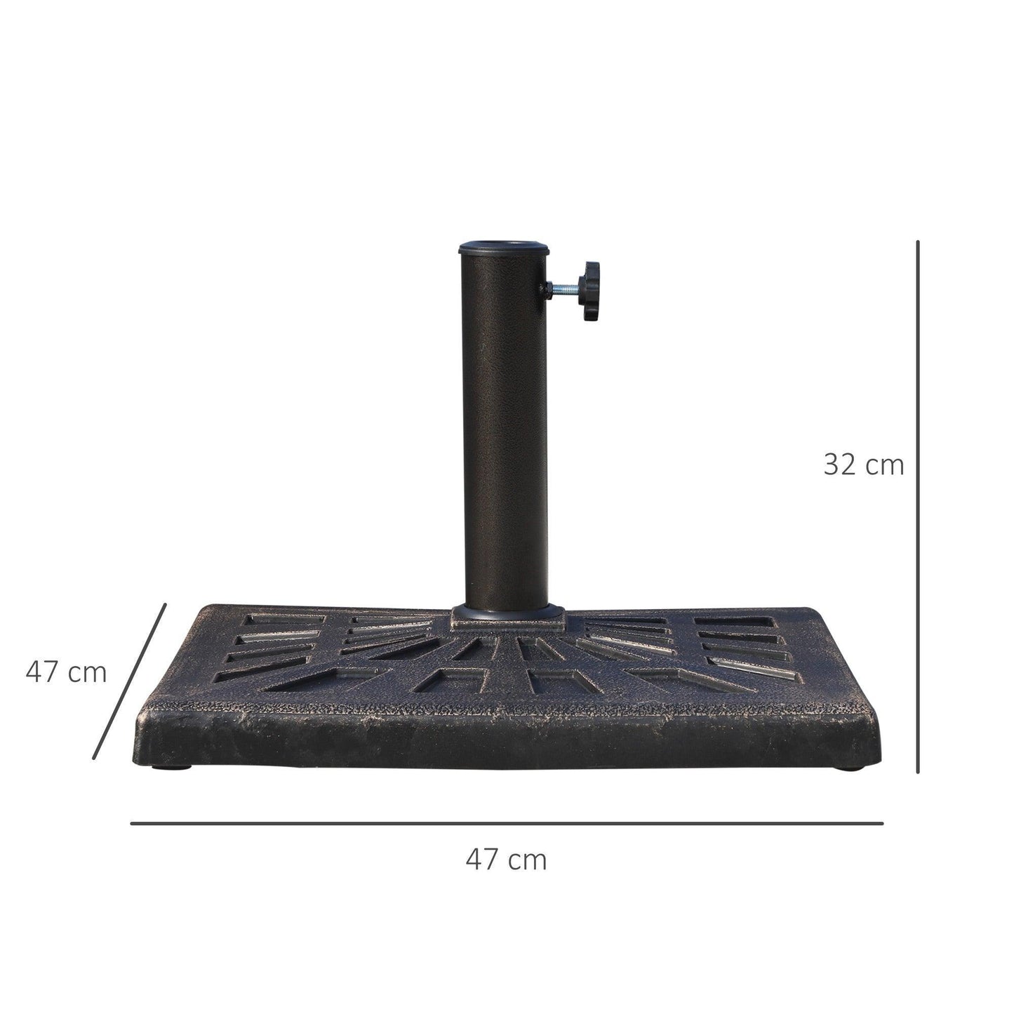 Outsunny Durable Bronze Parasol Base: 15kg Stand - ALL4U RETAILER LTD